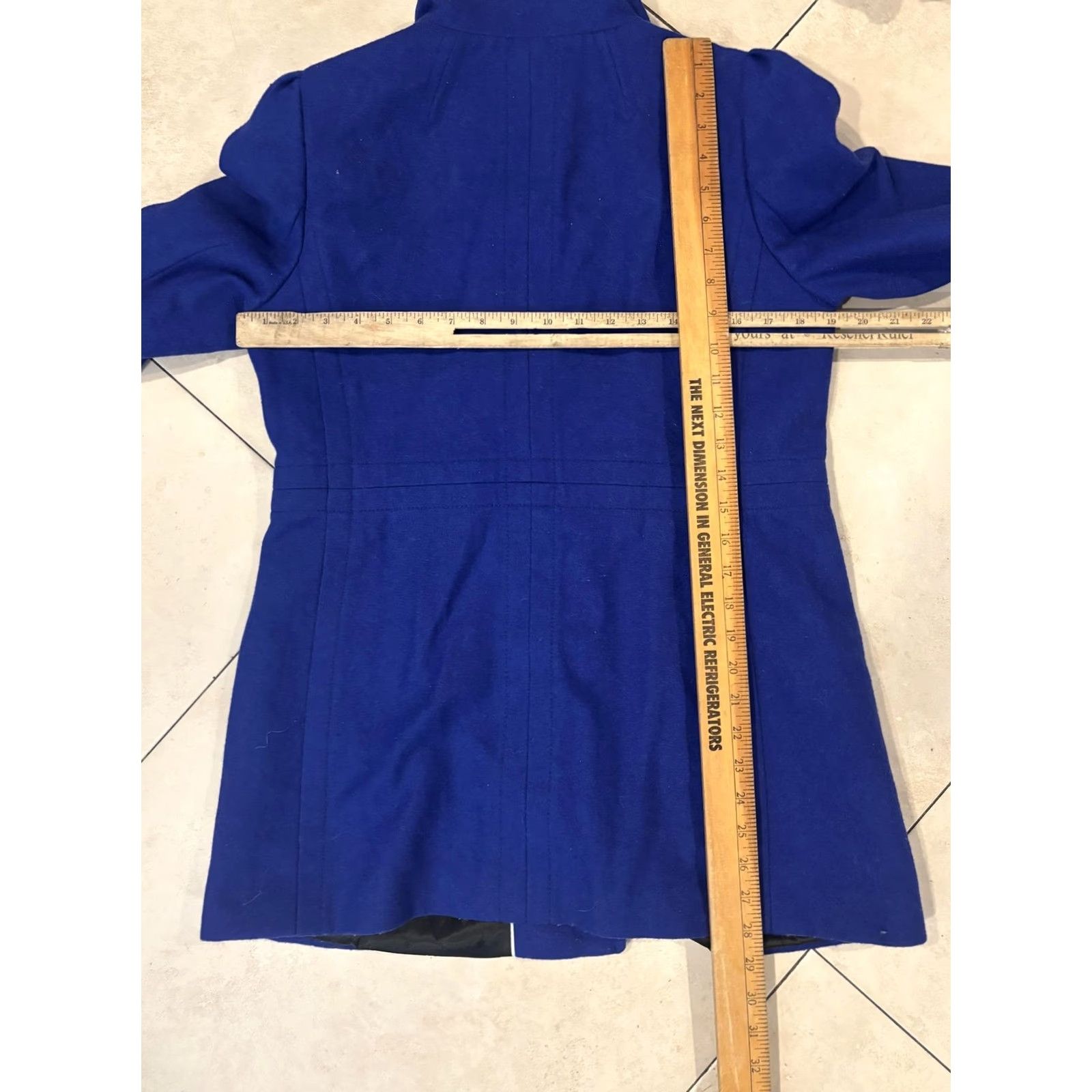 Banana Republic Banana Republic Coat Womens Petite Medium Blue Wool Military Jacket Zip Snap Lined Pockets Collared Vintage? No Size M / US 6-8 / IT 42-44 - 7 Thumbnail