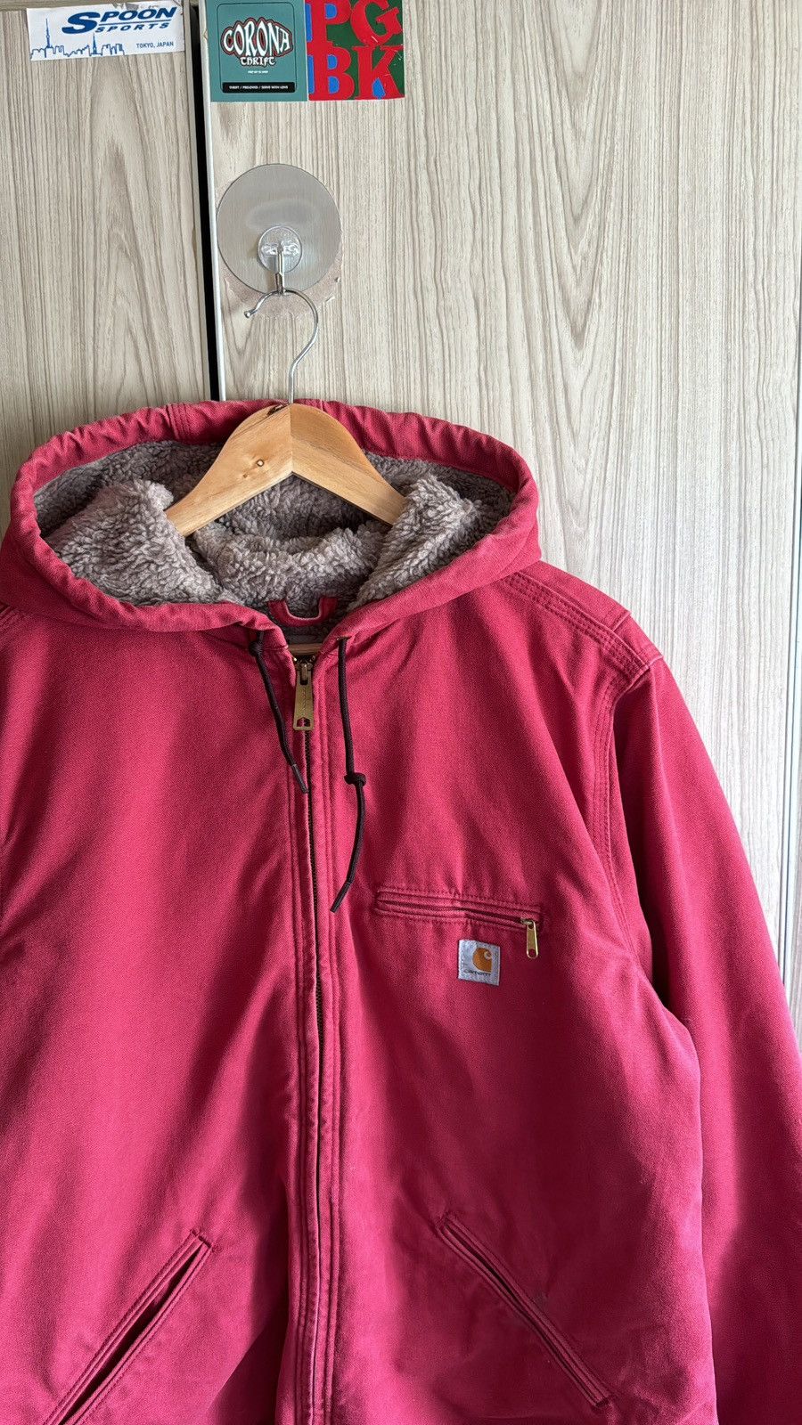 Carhartt × Vintage Carhartt Red Sherpa Lined Jacket Size US XL / EU 56 / 4 - 2 Thumbnail