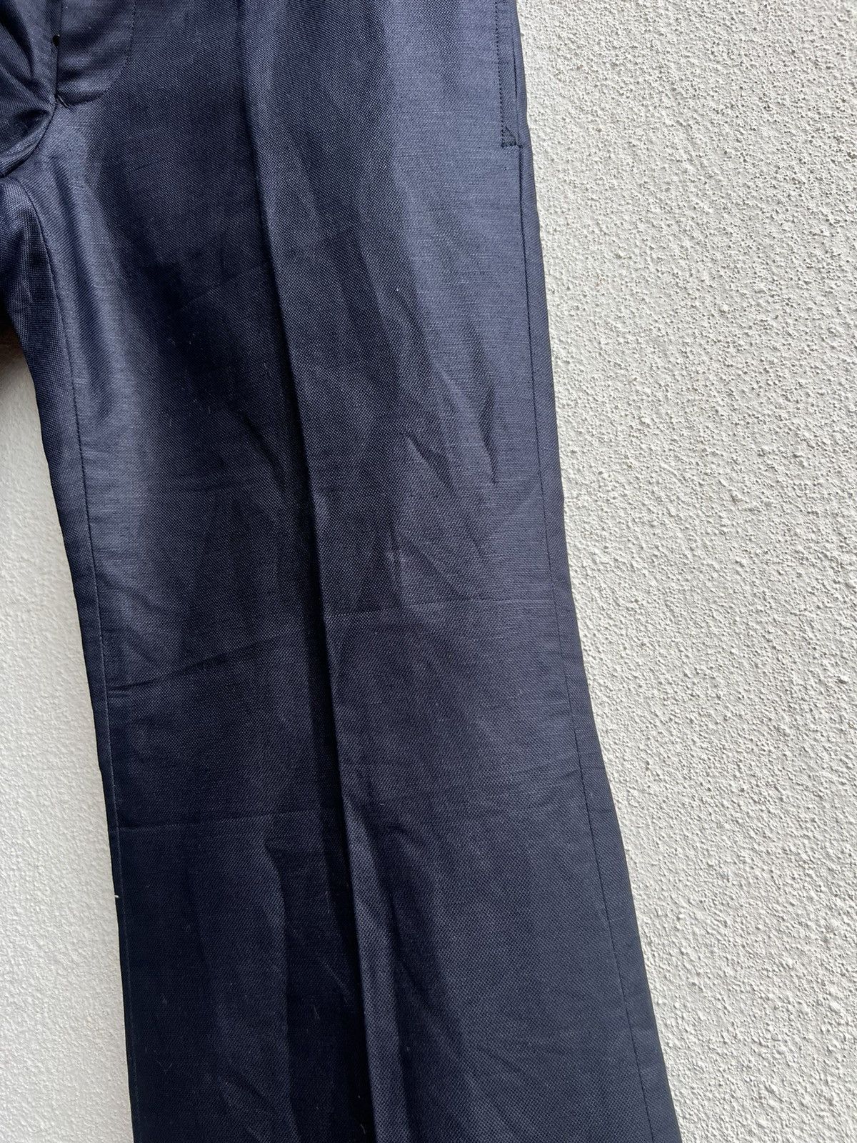 ato ATO Japan Blue Black Linen Boot Cut Trouser Pant Low Rise Size US 29 - 12 Thumbnail