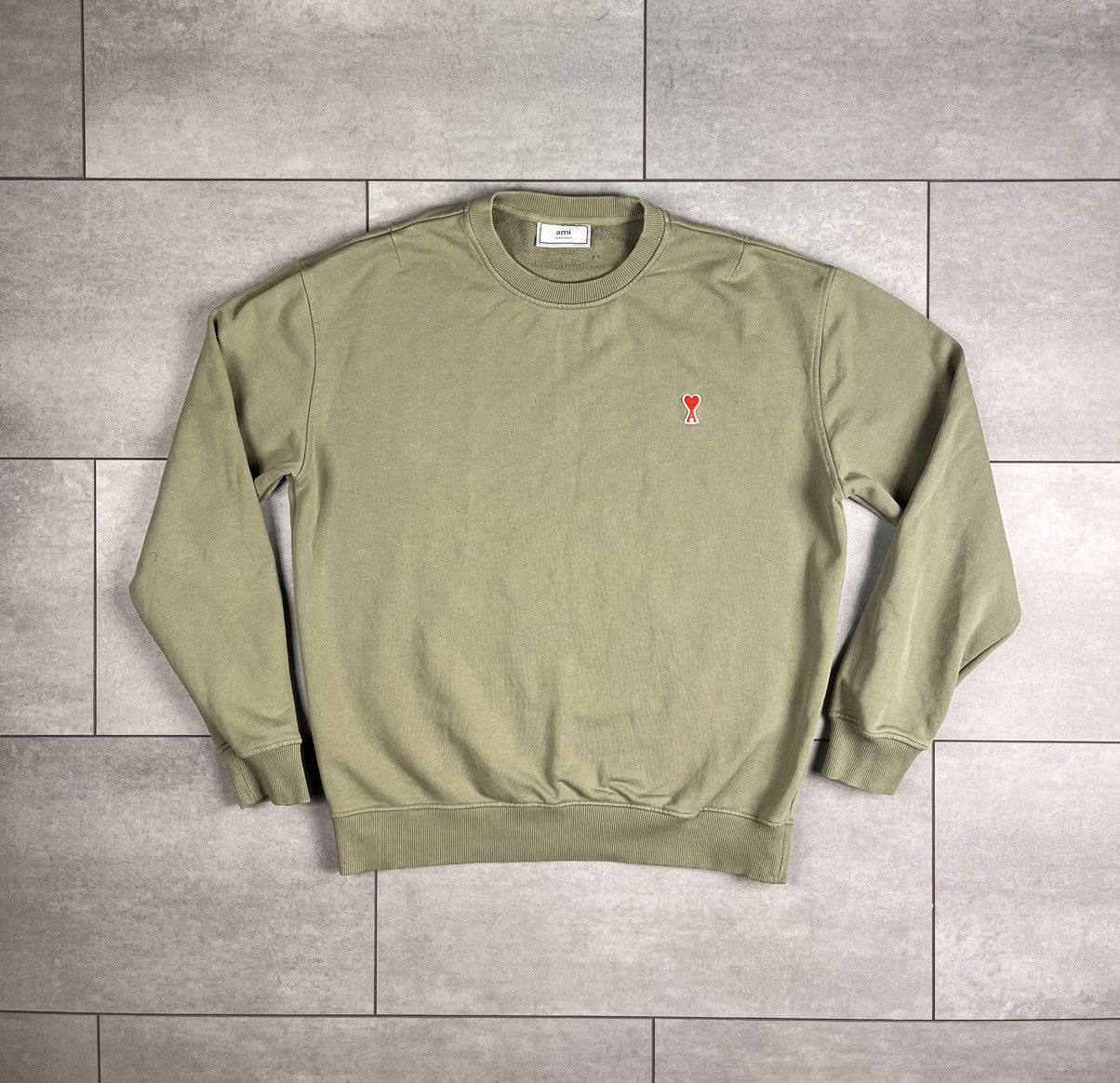 image of Ami Olive Sweatshirt , Men's (Size 2XL)