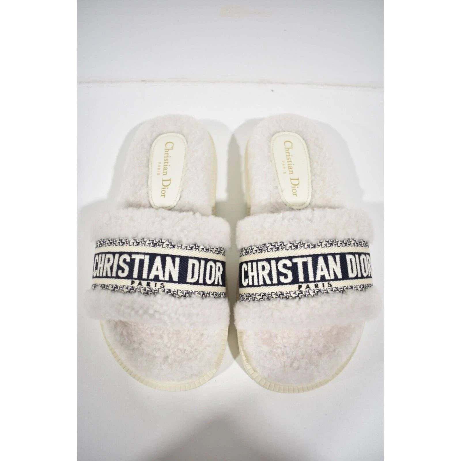 Dior Christian Dior Dway Blue White Shearling Fur Logo Chunky Size US 11 / IT 41 - 7 Thumbnail