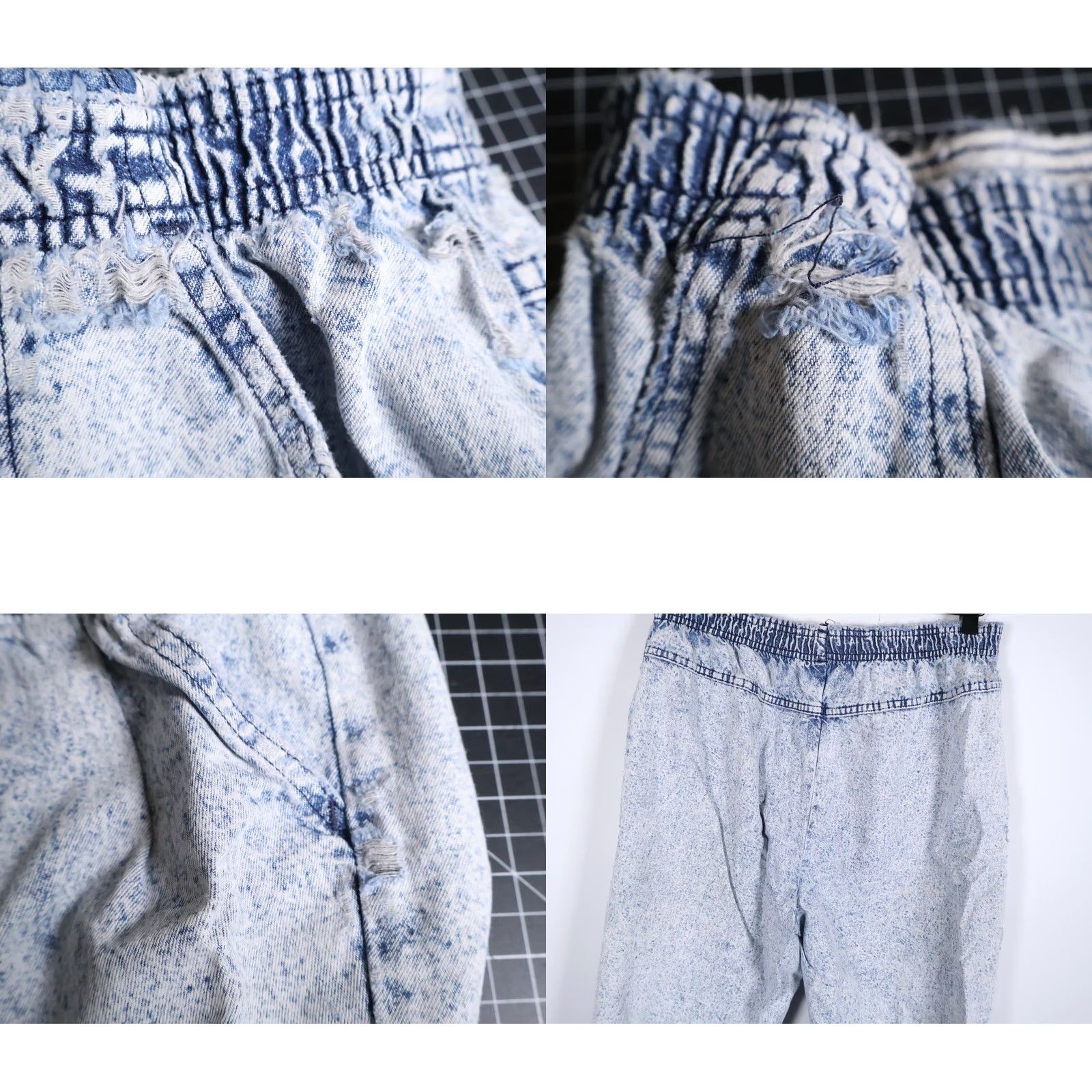 Vintage VINTAGE 80s High Waisted Jean Shorts Women's 14 Shorts 28 x 13 Elastic Waist Acid Wash VTG Carriage Court Denim Blue Womens Size 36" / US 14 / IT 50 - 9 Thumbnail