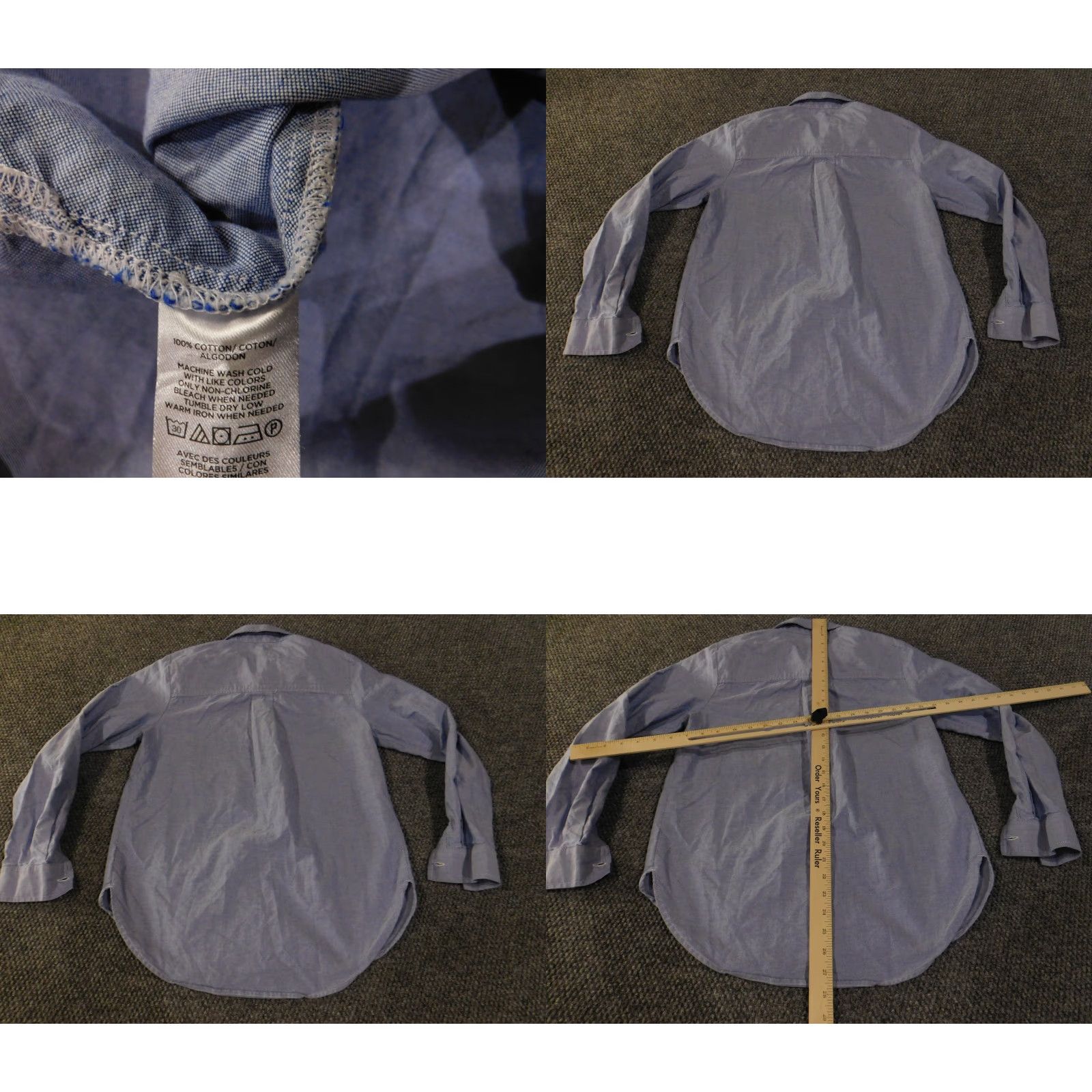 Loft LOFT Button-Up Shirt Womens XS Blue Long Sleeve 100 Percent Cotton Casual Size XS / US 0-2 / IT 36-38 - 8 Thumbnail