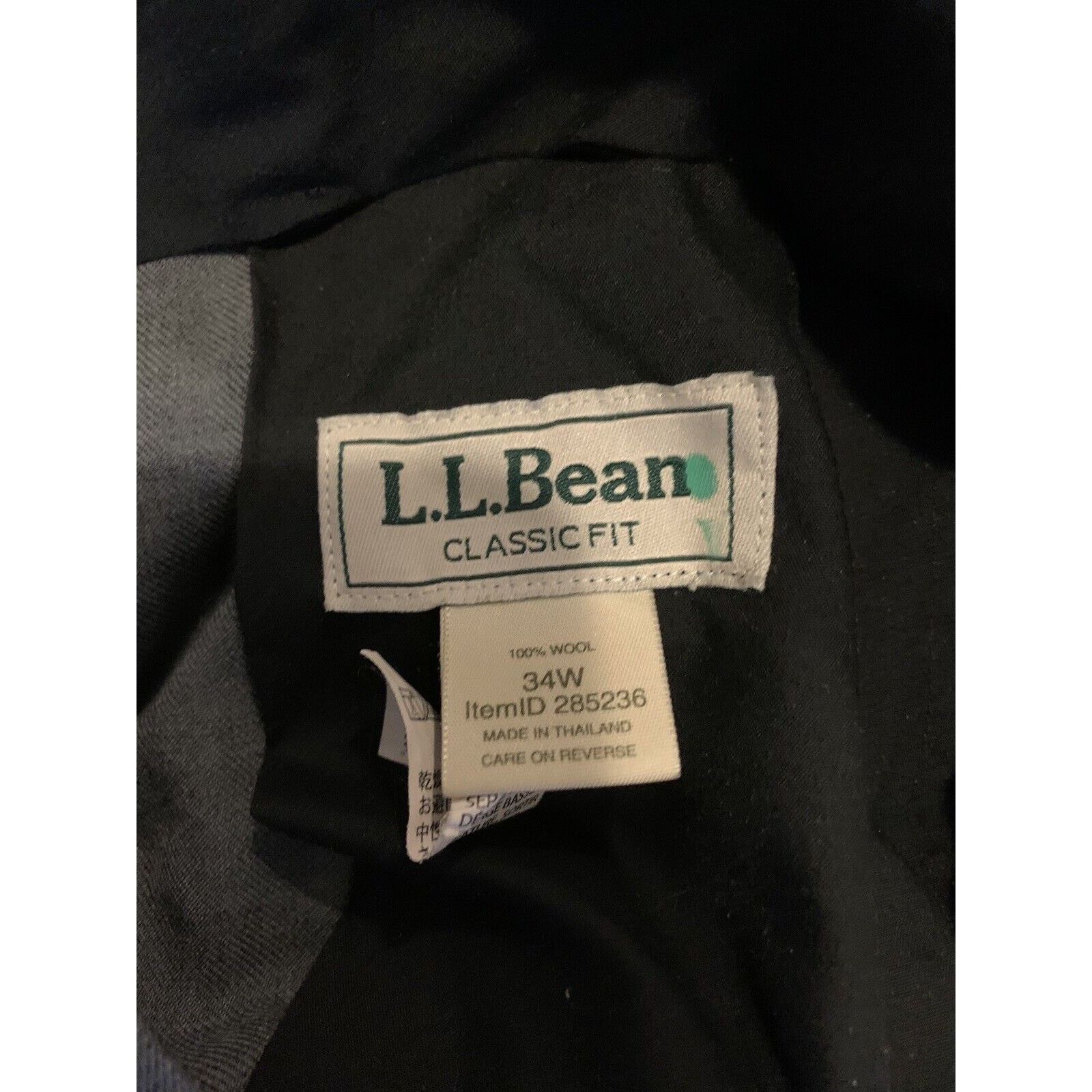 L.L. Bean LL Bean Classic Fit Dark Gray Wool Dress Pants Men's Size 34 Size US 34 / EU 50 - 3 Thumbnail