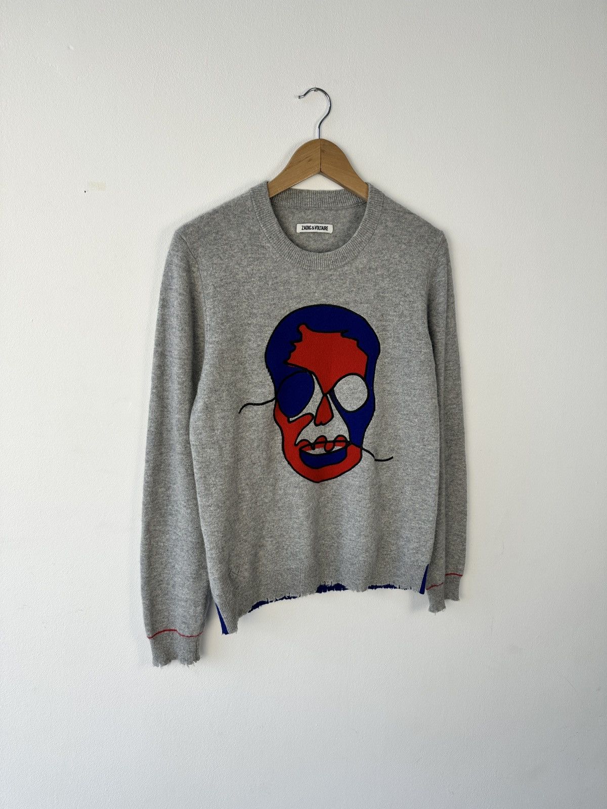 Zadig & Voltaire Zadig & Voltaire Kennedy Ter C Skull Cashmere Sweater Grey S Size S / US 4 / IT 40 - 2 Thumbnail