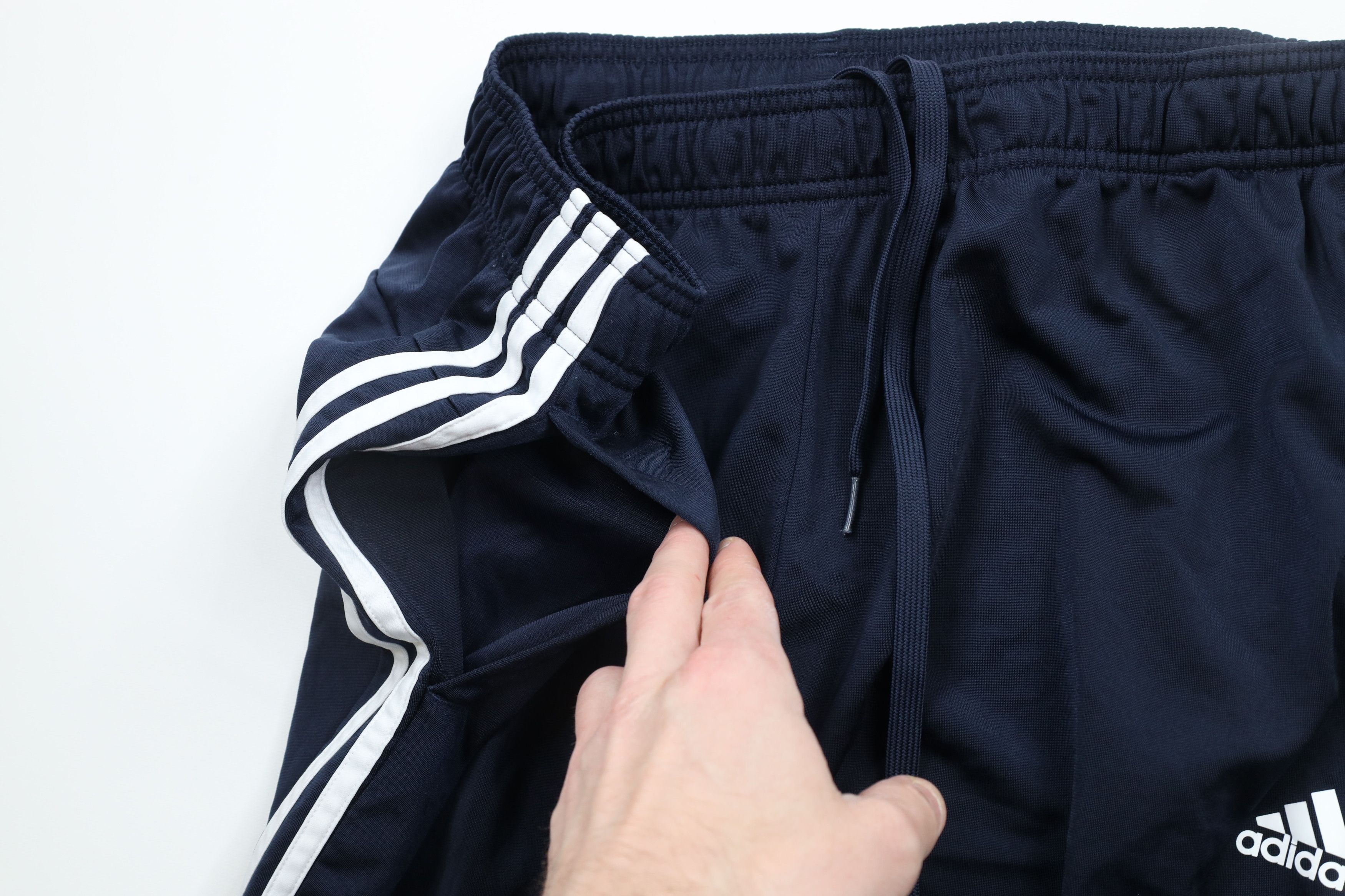 Adidas × Vintage Vintage Adidas Out Striped Wide Leg Pants Blue Polyester Size US 38 / EU 54 - 6 Thumbnail