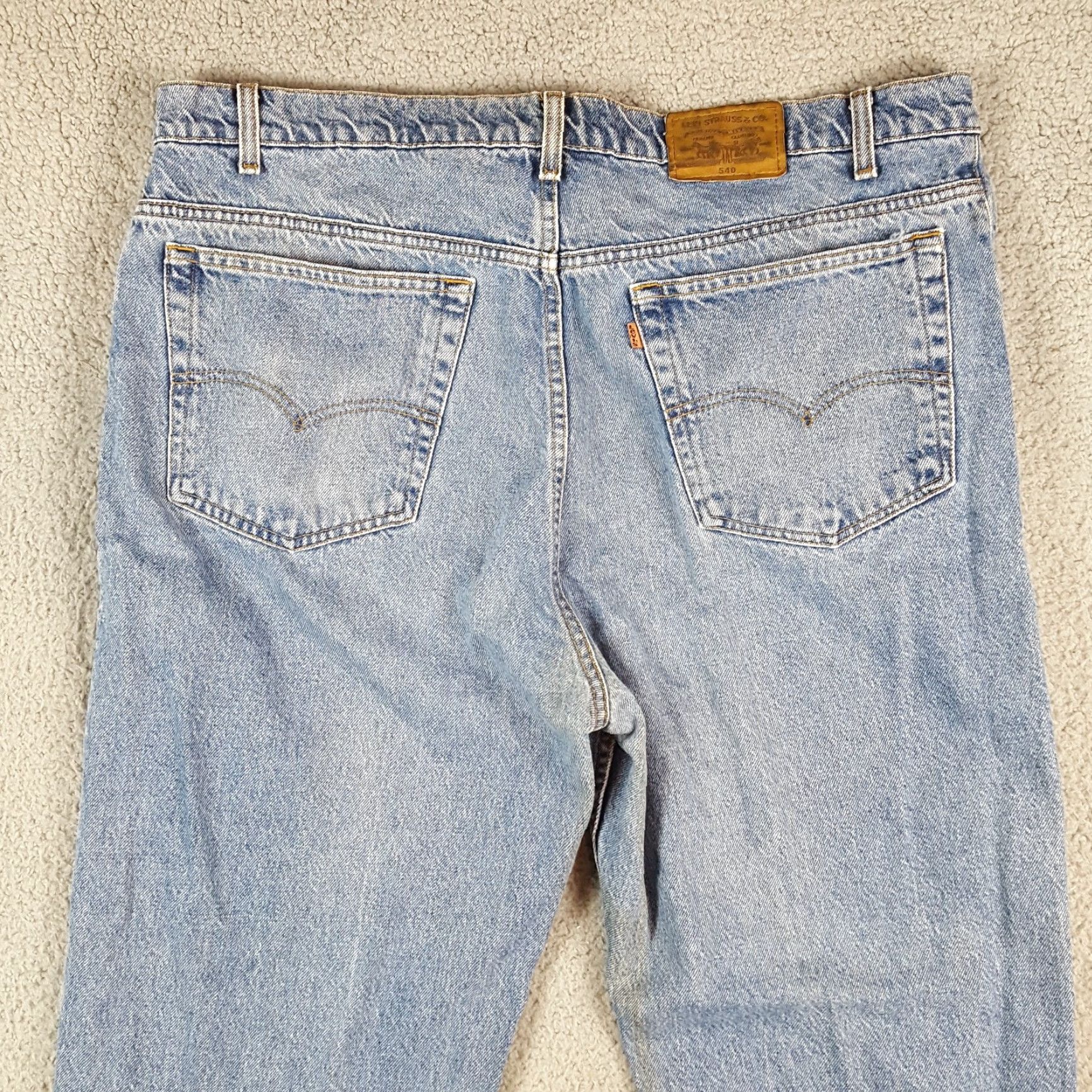 Levi's VINTAGE Levi's Jeans 90s 540 Faded Stonewash Relaxed Fit 42x34 Denim Blue Mens Jeans 5-Pocket Design Inseam 34” Cotton Denim Zipper Button Logo N/A Size US 42 / EU 58 - 5 Thumbnail