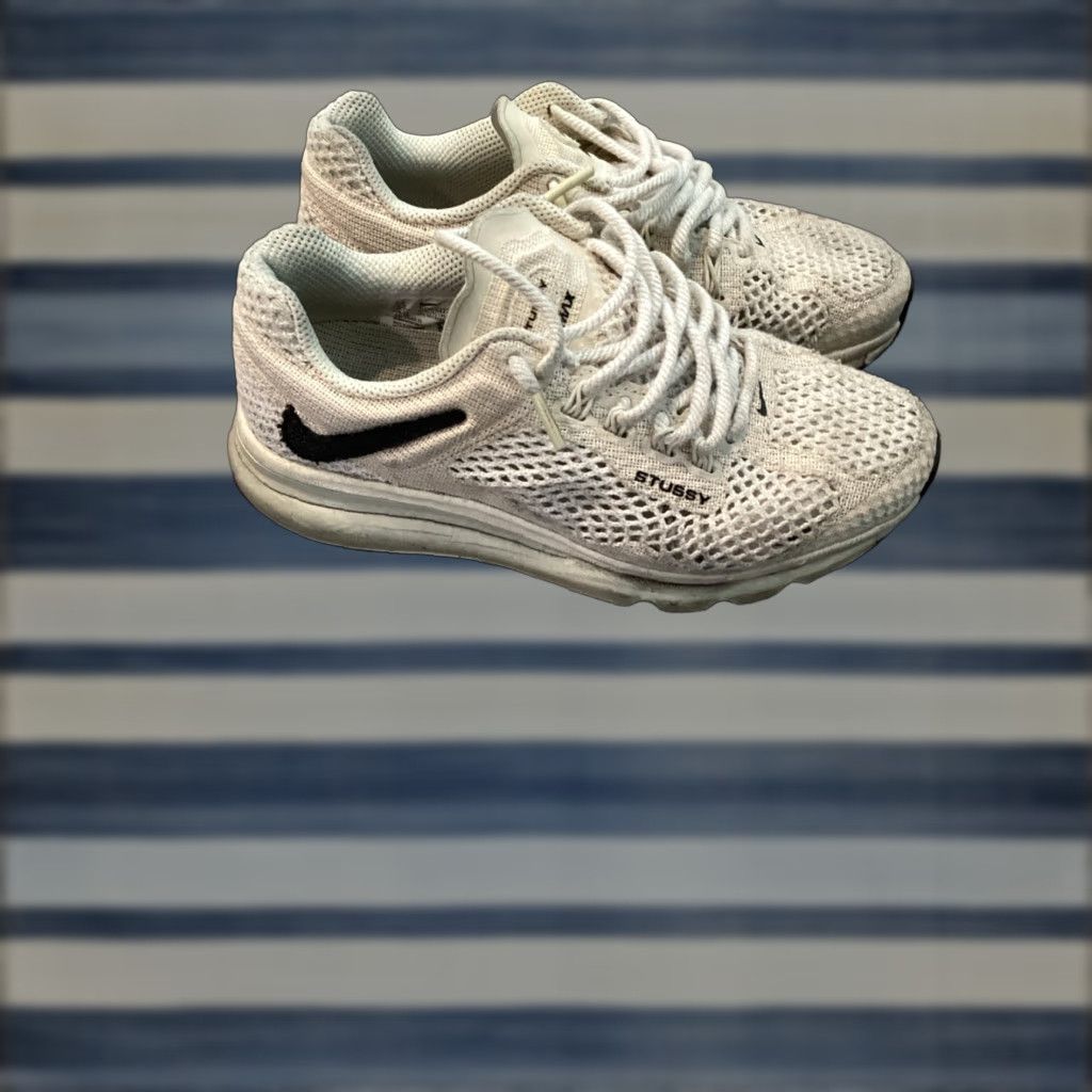 Nike Nike Stussy x Air Max 2013 Fossil Text Textile Sneaker Low Top Lace Up Size 5.5 Unisex Adults US 5.5 Fossil/Black/Fossil DM6447-200 Size US 6 / EU 39 - 1 Thumbnail