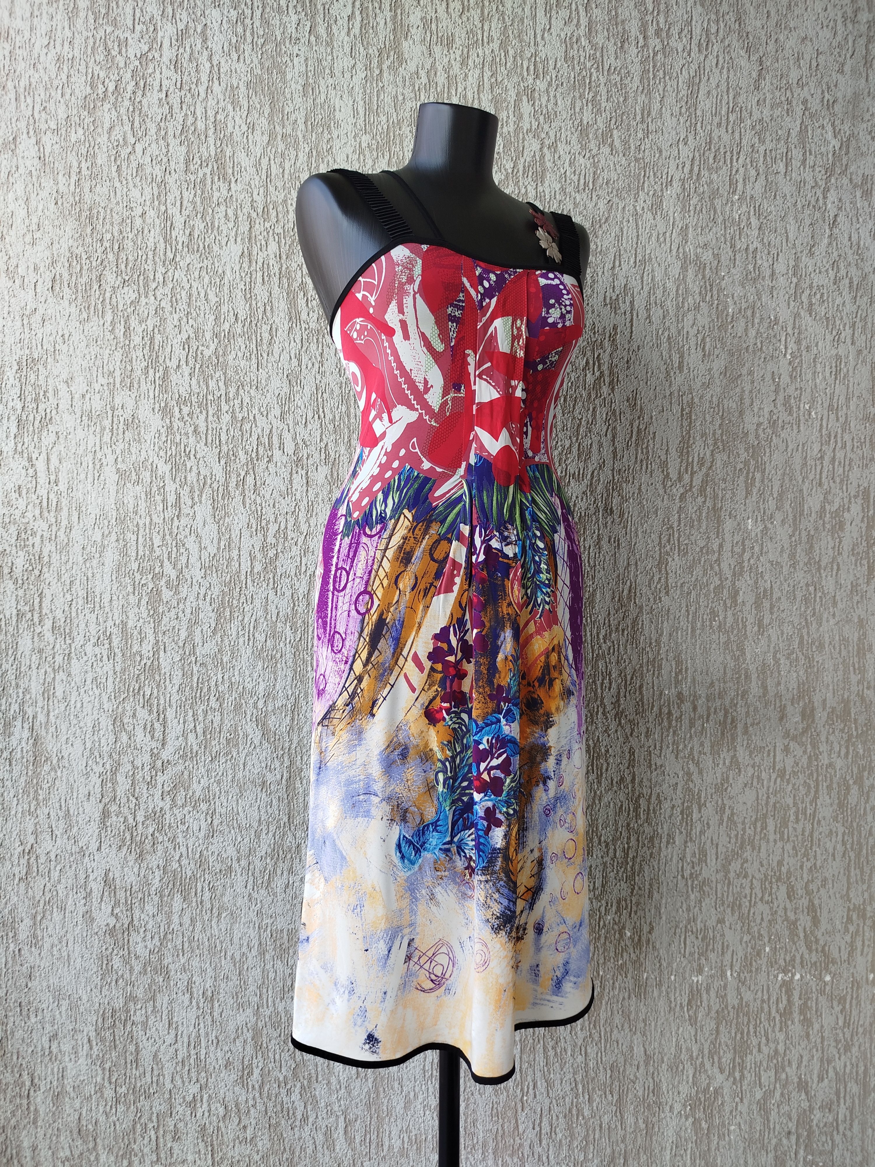 Jean Paul Gaultier Save The Queen Dress Sleeveless Art Jersey Size M-L Size L / US 10 / IT 46 - 6 Thumbnail