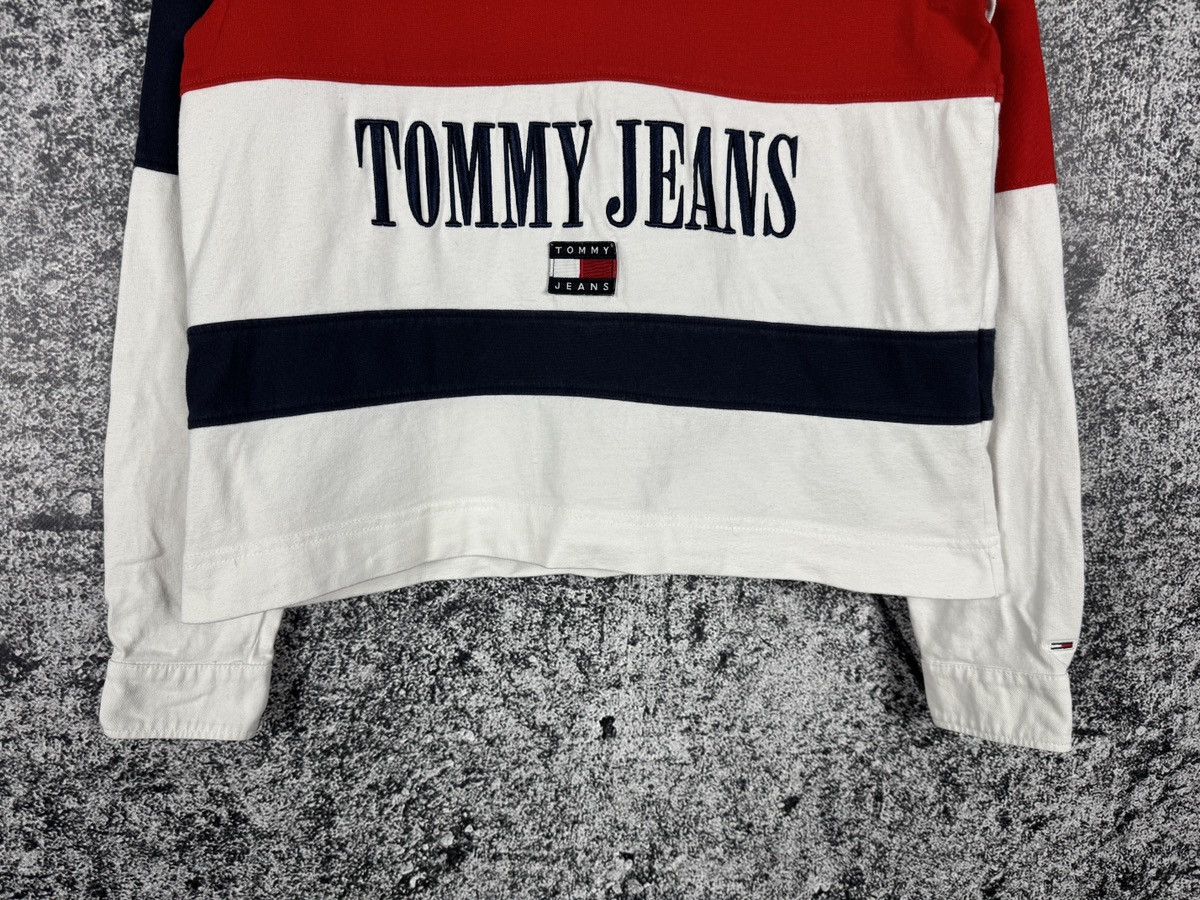 Tommy Jeans Tommy Jeans Long Sleeve Polo Shirt Rugby Style Big Logo Sz S Size S / US 4 / IT 40 - 3 Thumbnail