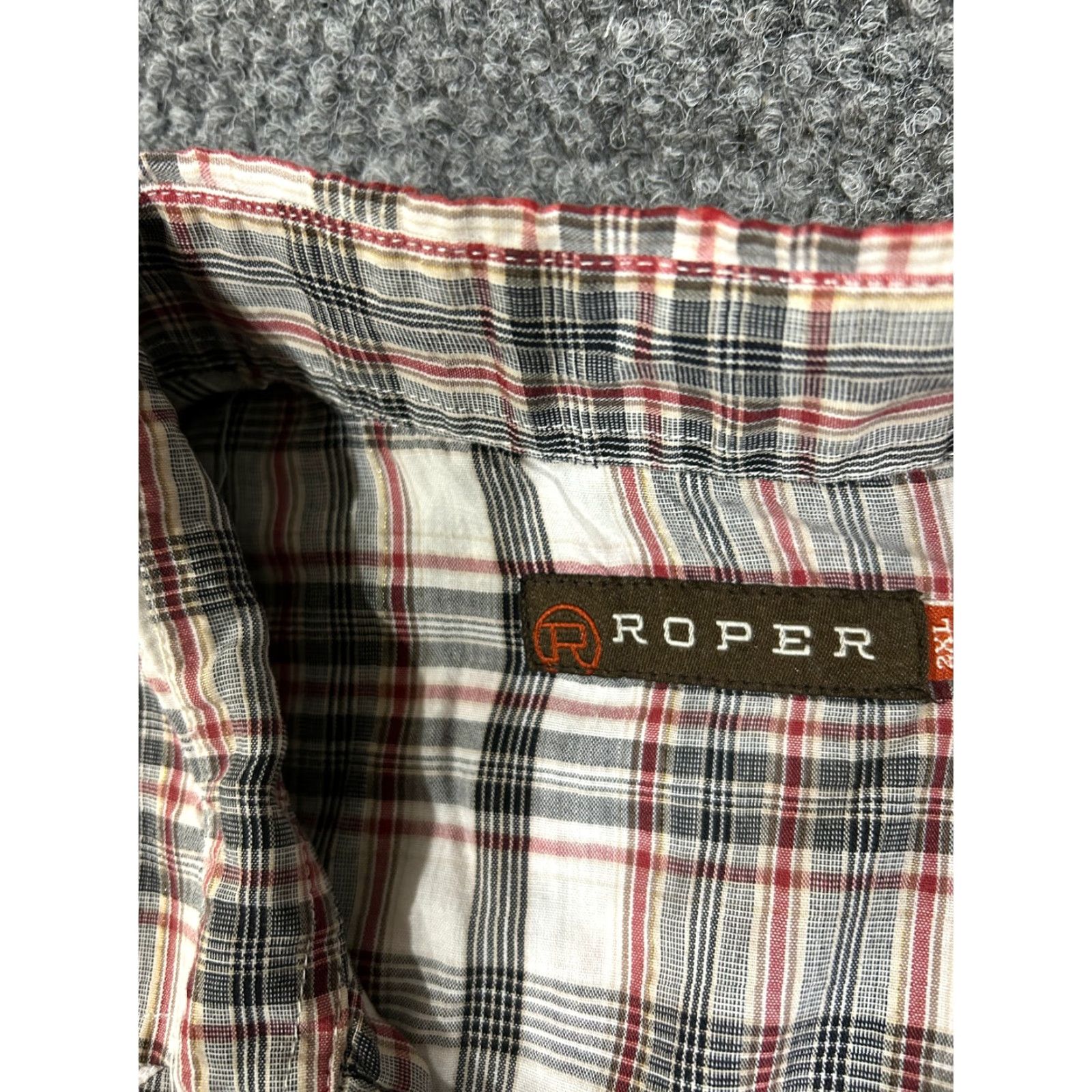 Roper Roper Shirt Mens 2XL Button-Up Plaid Western Snap Cowboy Casual Multicolor Short Sleeve Collared Slimming Pockets American Western Theme Mens Size US XXL / EU 58 / 5 - 5 Thumbnail