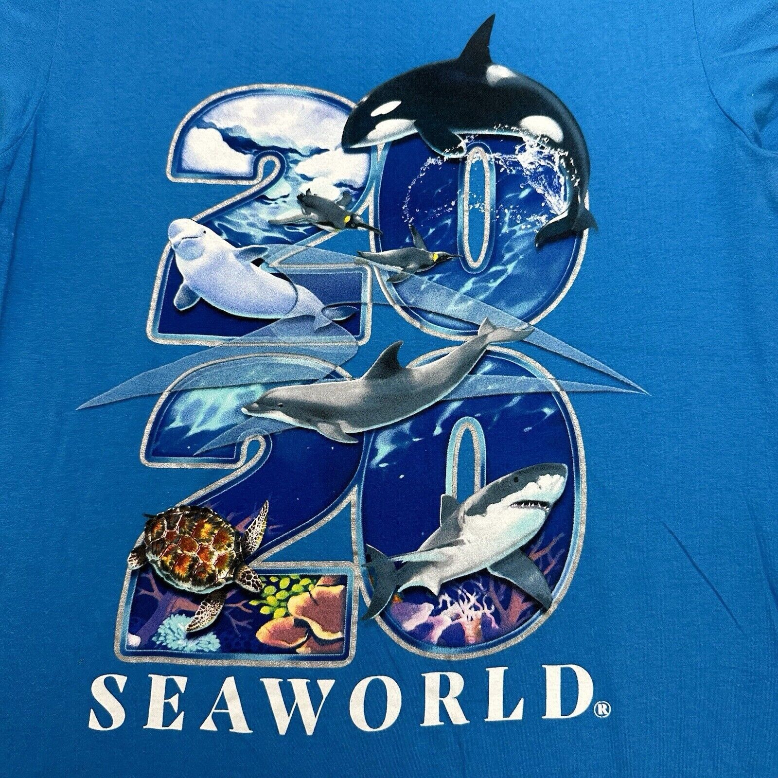 Other SeaWorld 2020 Medium Blue Animal Graphic T Shirt Crewneck Size US M / EU 48-50 / 2 - 2 Thumbnail