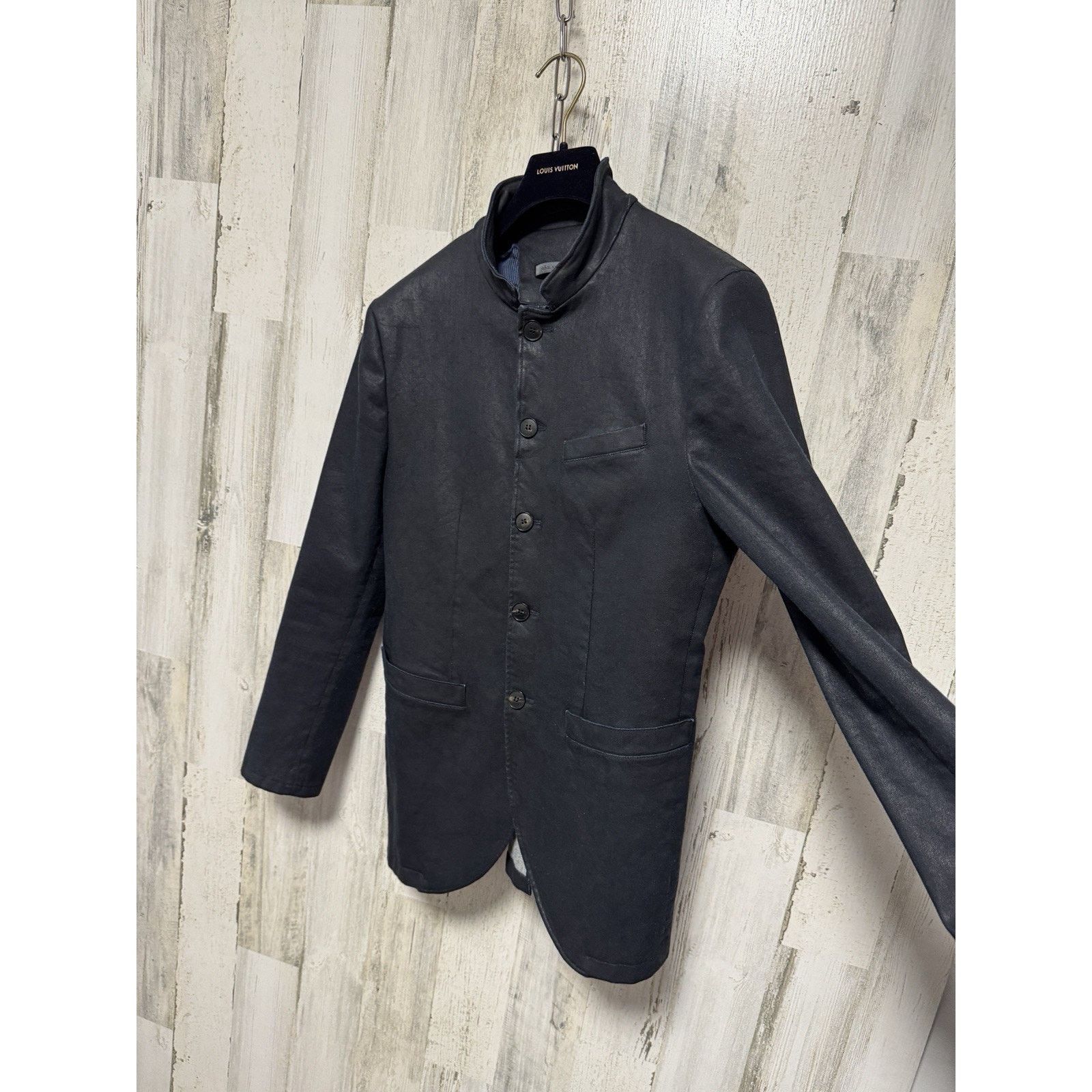 John Varvatos John Varvatos BRIA Blue Waxed Lightweight Moto Jacket Size US S / EU 44-46 / 1 - 12 Thumbnail