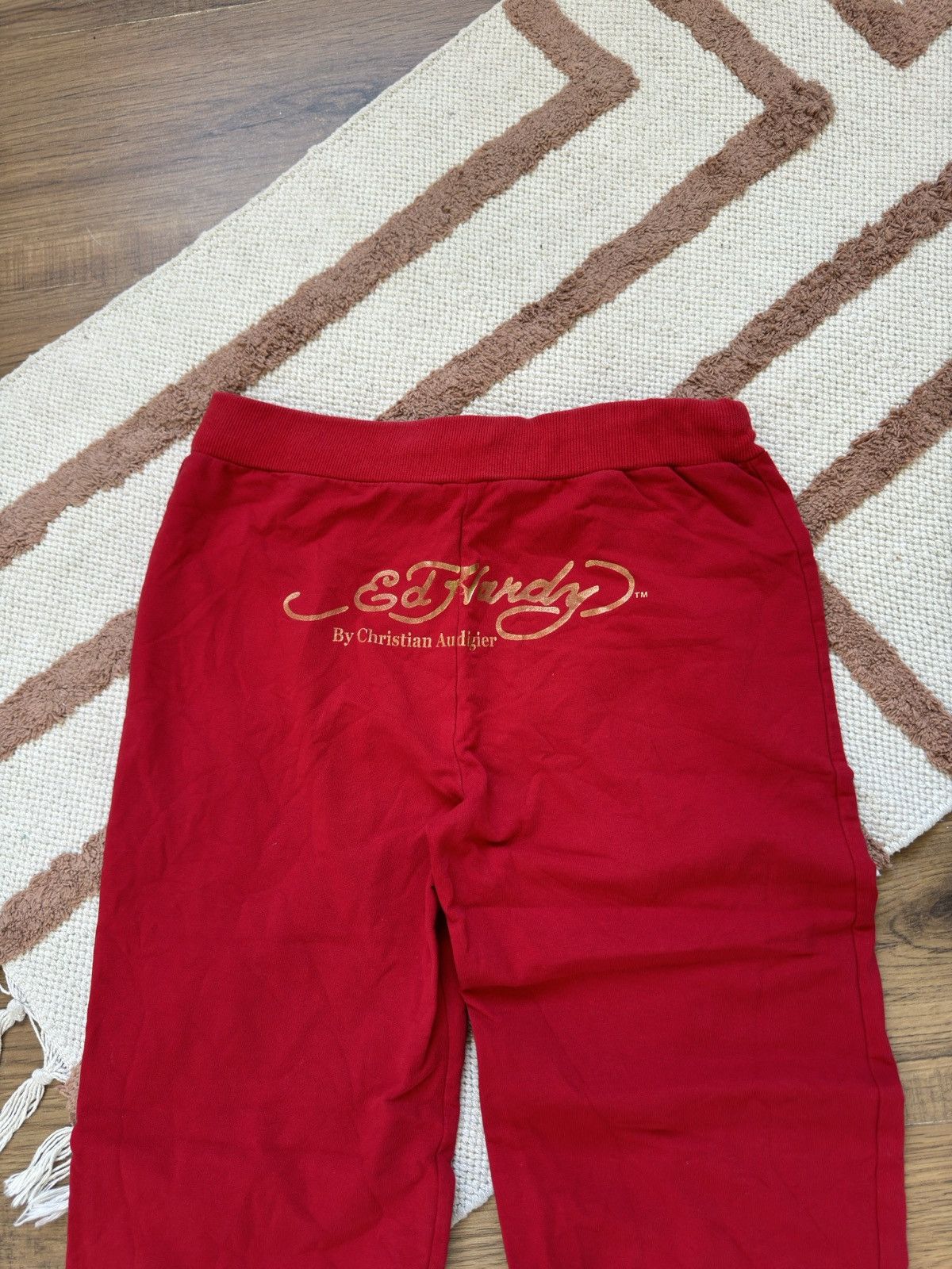 Ed Hardy VINTAGE ED HARDY STRAIGHT RED SWEATPANTS Size 27" / US 4 / IT 40 - 3 Thumbnail