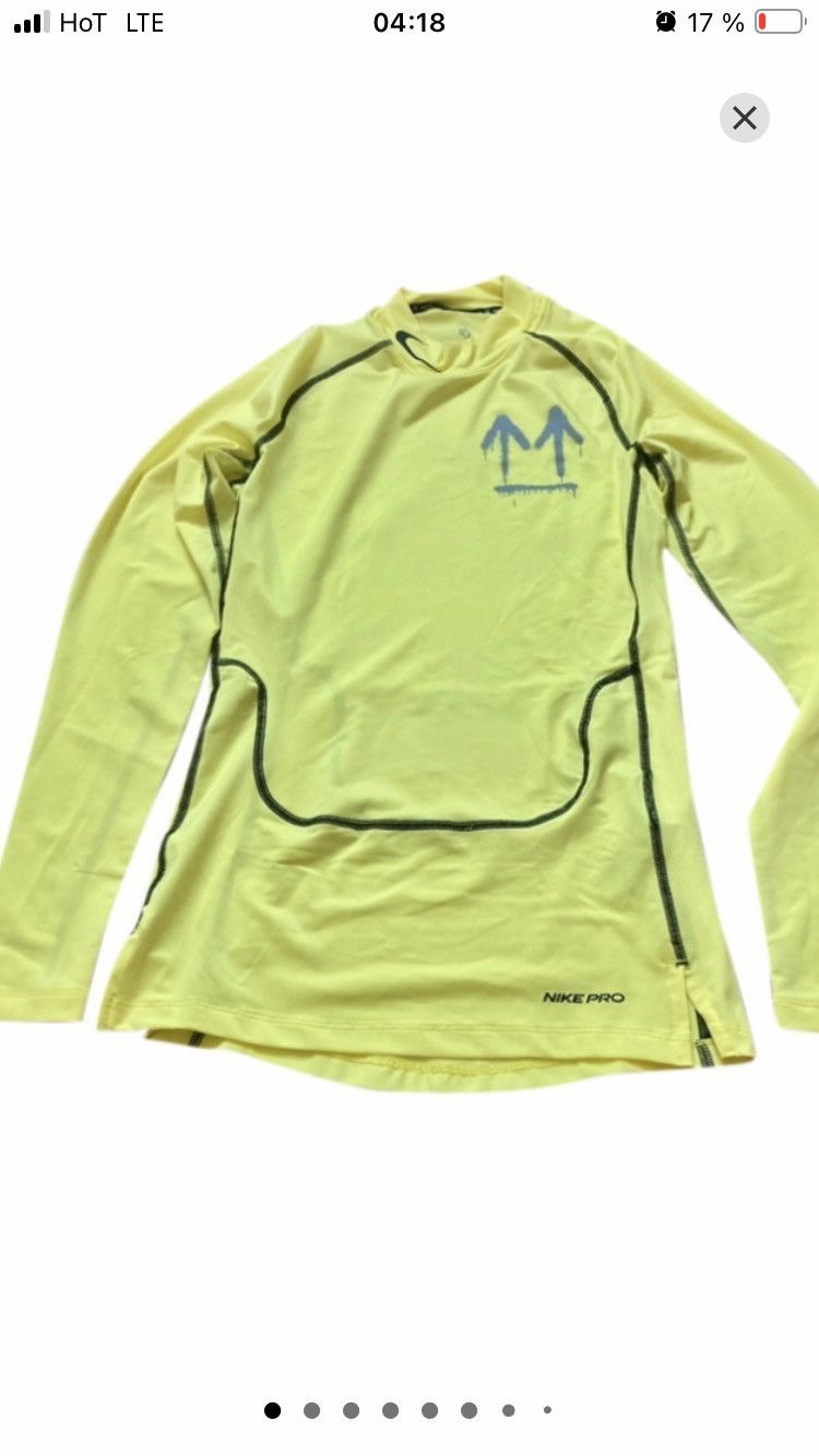 image of Nike X Off-White Pro Longsleeve in Yellow, Men's (Size XS)