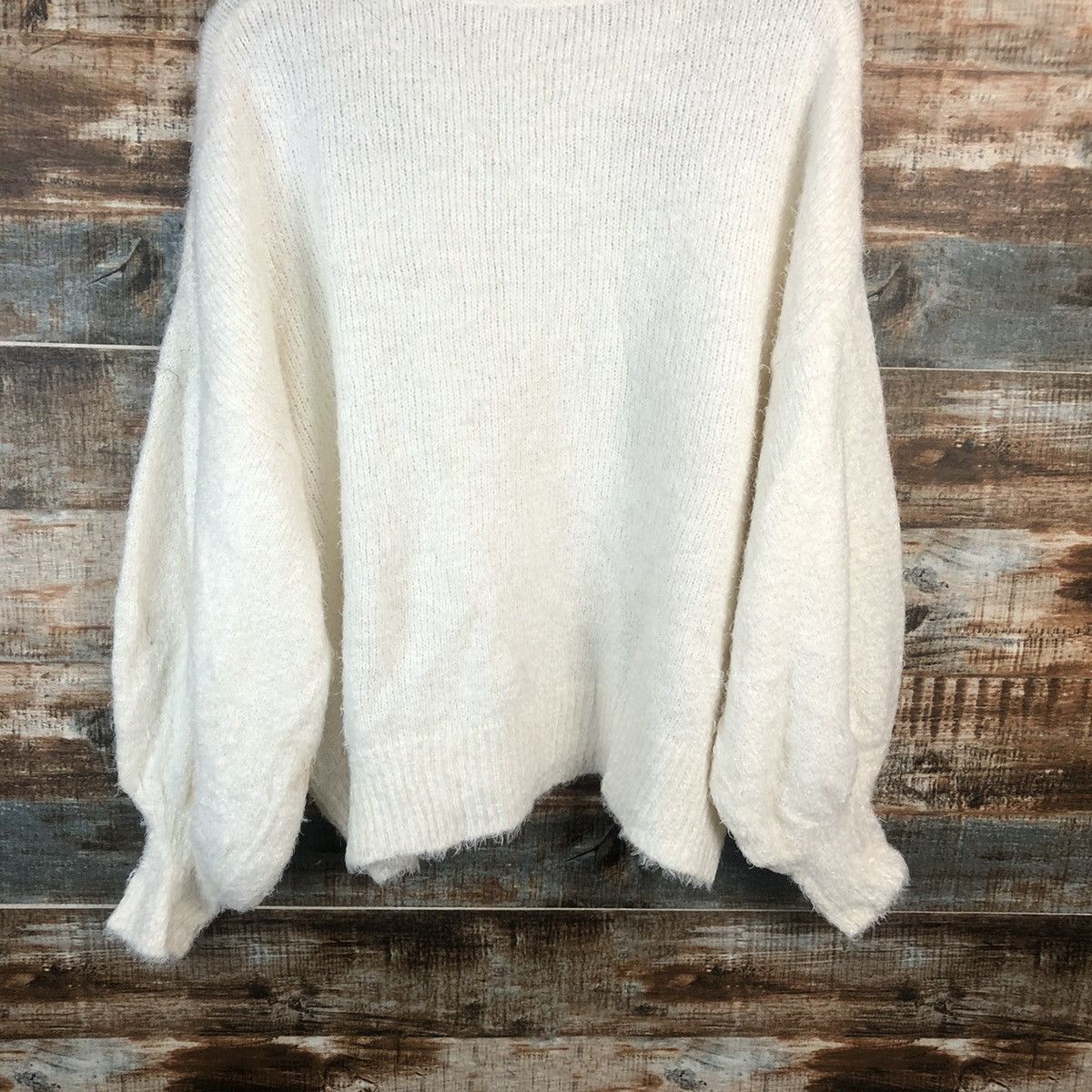 Homespun Knitwear DL GU White vintage mohair shaggy Knitwear #C346 Size XL / US 12-14 / IT 48-50 - 16 Thumbnail