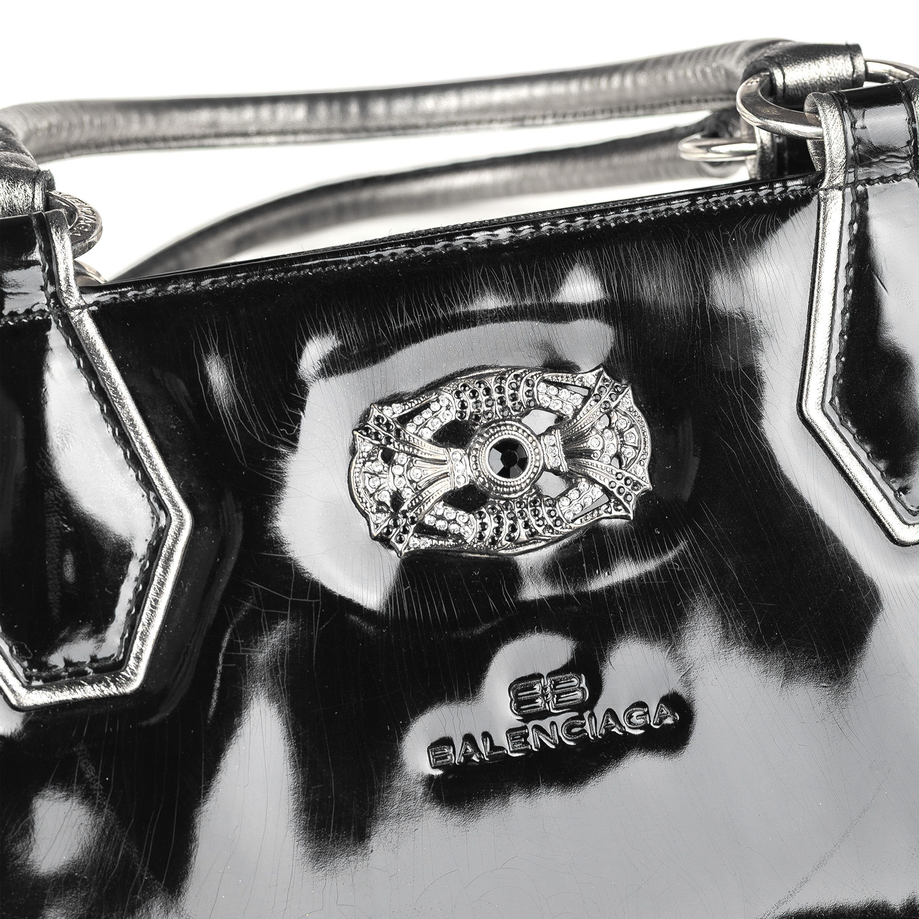 Balenciaga Balenciaga Paris Black Patent Leather Vintage Shoulder Bag Size ONE SIZE - 5 Thumbnail