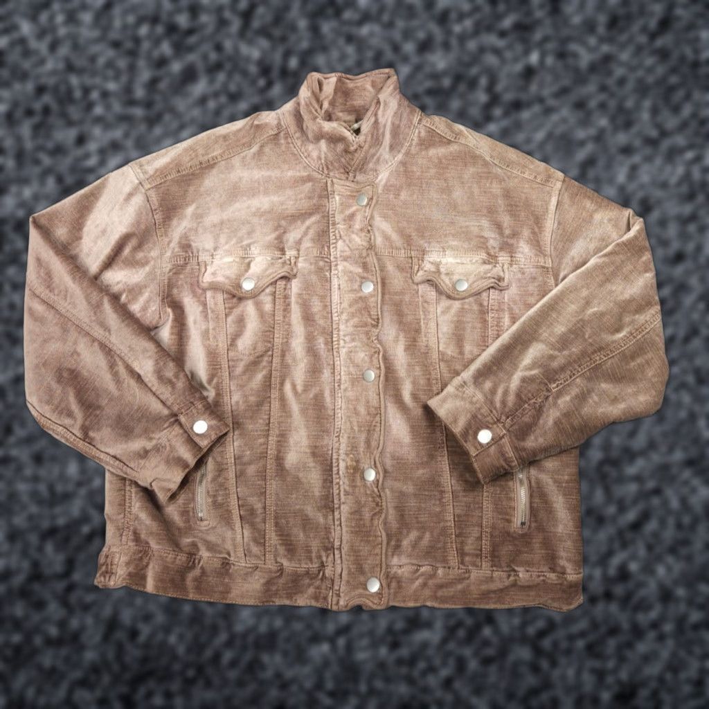 Free People Free People Velvet Jacket Women's L Brown Snap Lined Cotton Oversized Pockets Size L / US 10 / IT 46 - 1 Thumbnail