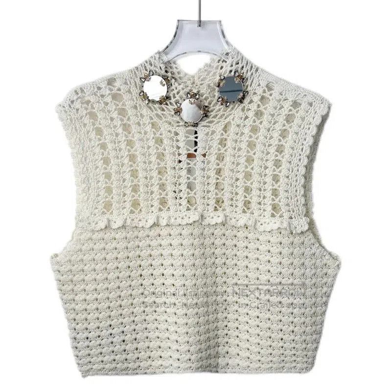 Miu Miu Miu Miu White Cotton Blend Sweater . Size L / US 10 / IT 46 - 1 Thumbnail