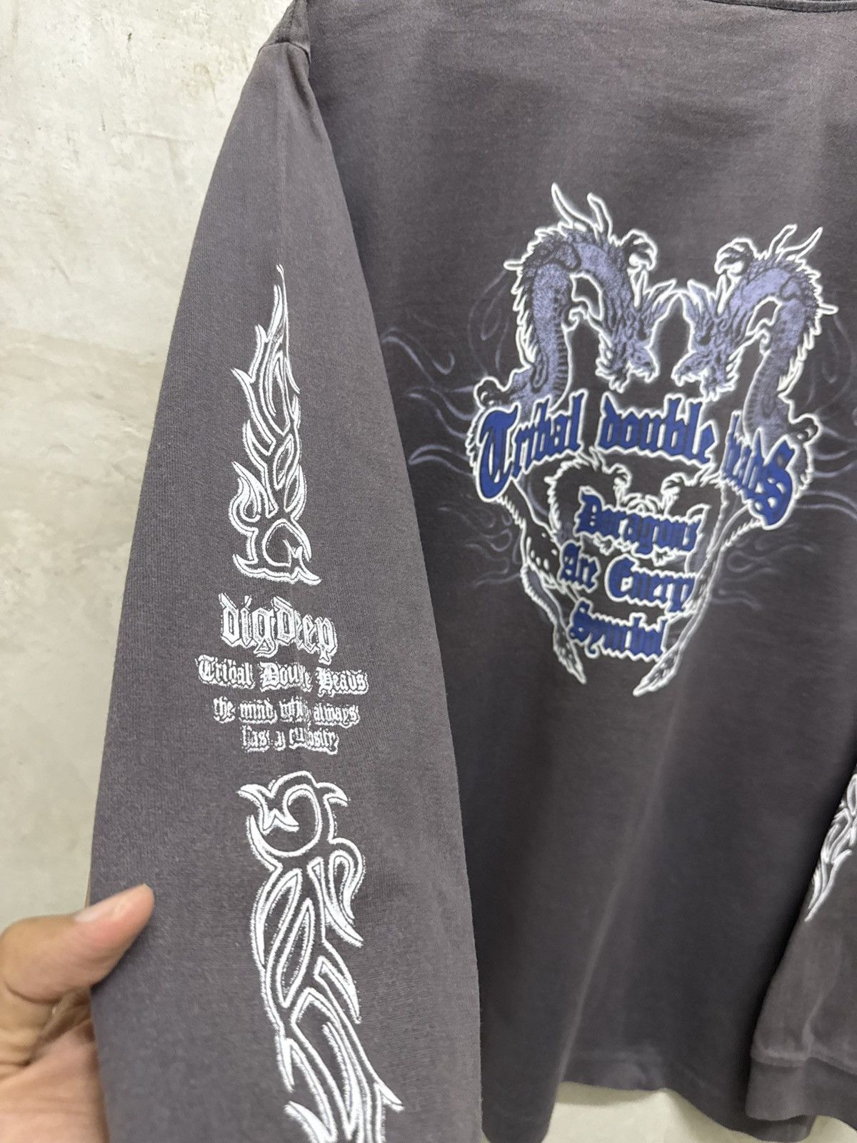 Japanese Brand 2000s Grass Hither Dragon Cyber Sigilism LS y2k Tees Size US M / EU 48-50 / 2 - 3 Thumbnail