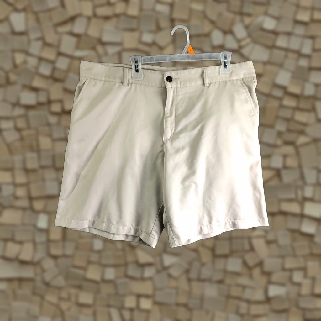 Adidas Adidas Bermuda Shorts Climalite Mens 40 Mid Rise Lightweight Beige Tan 5-Pocket Regular Size US 40 / EU 56 - 1 Thumbnail