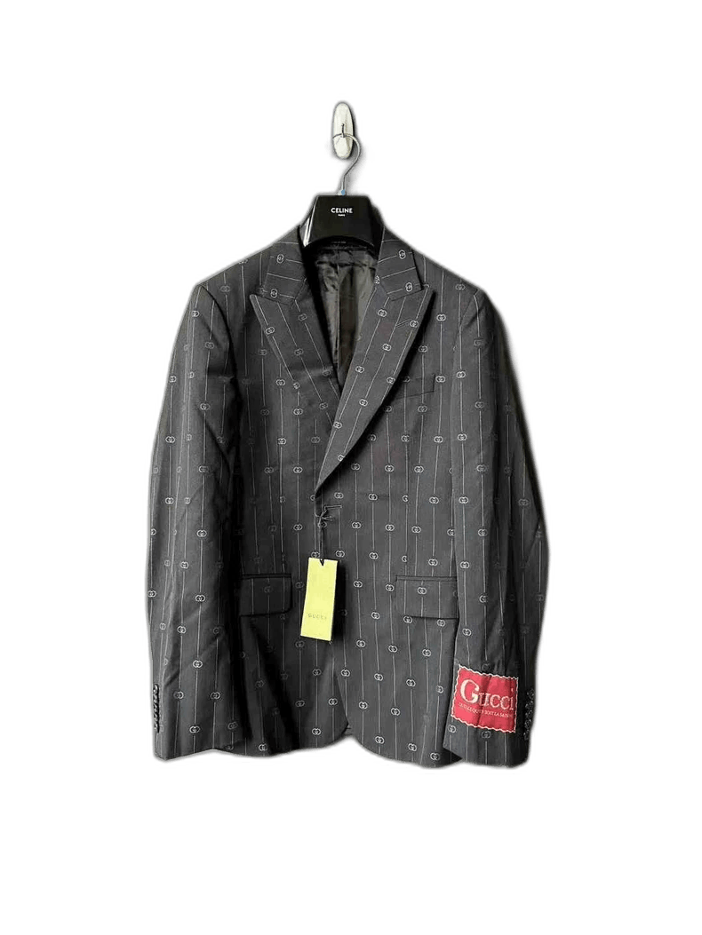Gucci Gucci Black Printed Suit Jacket Size US M / EU 48-50 / 2 - 1 Thumbnail