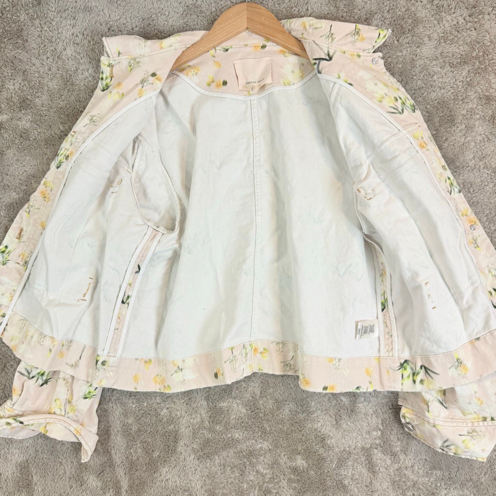 Rebecca Taylor Rebecca Taylor Floral Denim Jean Jacket Puff Sleeves 8 M Size M / US 6-8 / IT 42-44 - 4 Thumbnail
