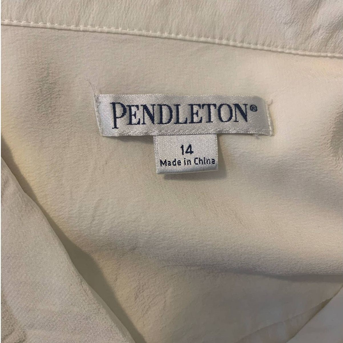 Pendleton Pendleton cream silk long sleeves button shirt size 14 Size XL / US 12-14 / IT 48-50 - 3 Thumbnail