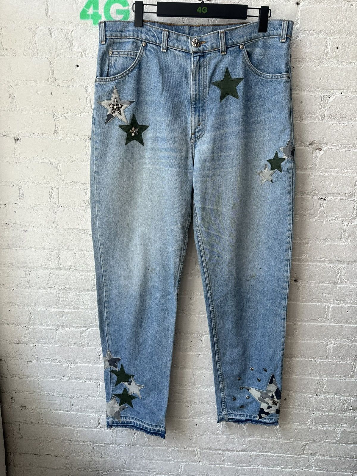 Chrome Hearts × Levi's Chrome Hearts 1 of 1 CAMO STAR SILVER PATCH JEANS 36 38 Size US 36 / EU 52 - 4 Thumbnail