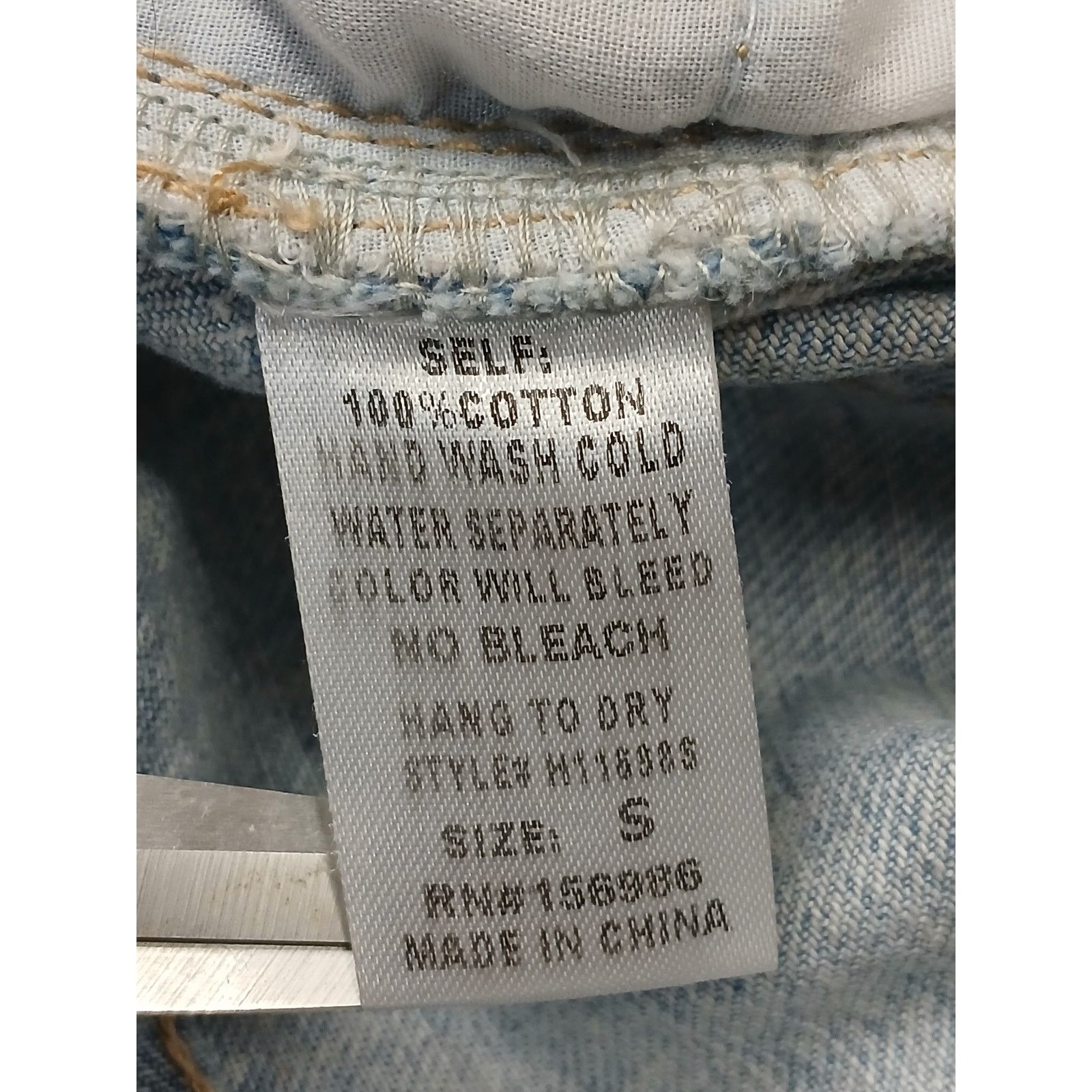 Other Item Ditto (Small) Vintage Distressed Light Denim Mini Skirt Size 25" / US 0 / IT 36 - 6 Thumbnail