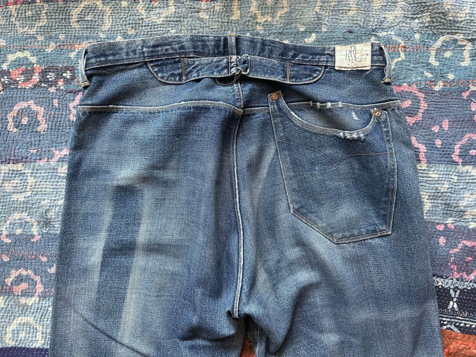 RRL Ralph Lauren RRL Vintage Distressed Jeans 36x34 Beggy Fit Size US 36 / EU 52 - 6 Thumbnail