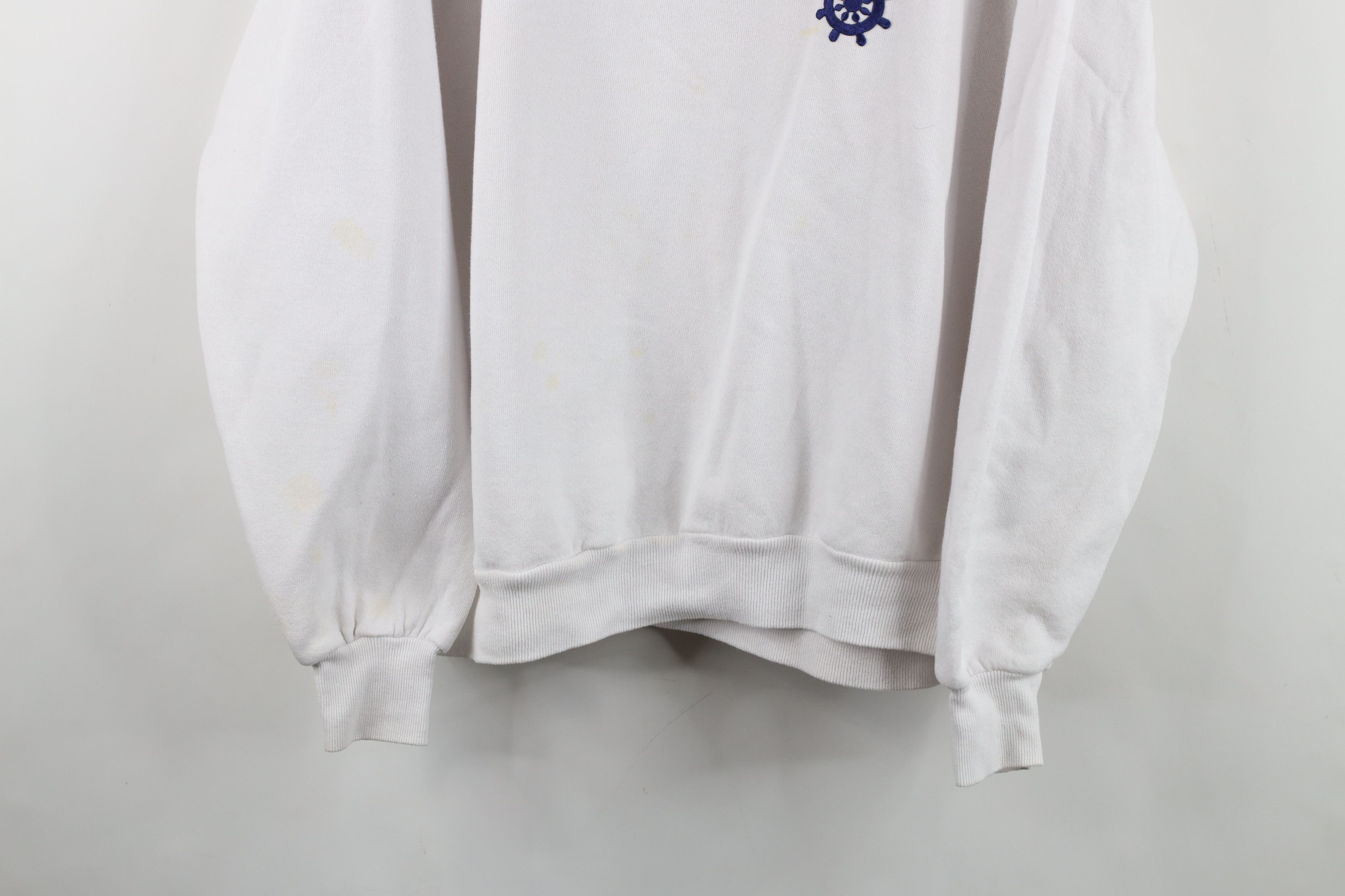 Vintage Vintage 90s Streetwear Boat Anchor Sweatshirt White USA Size XL / US 12-14 / IT 48-50 - 3 Thumbnail