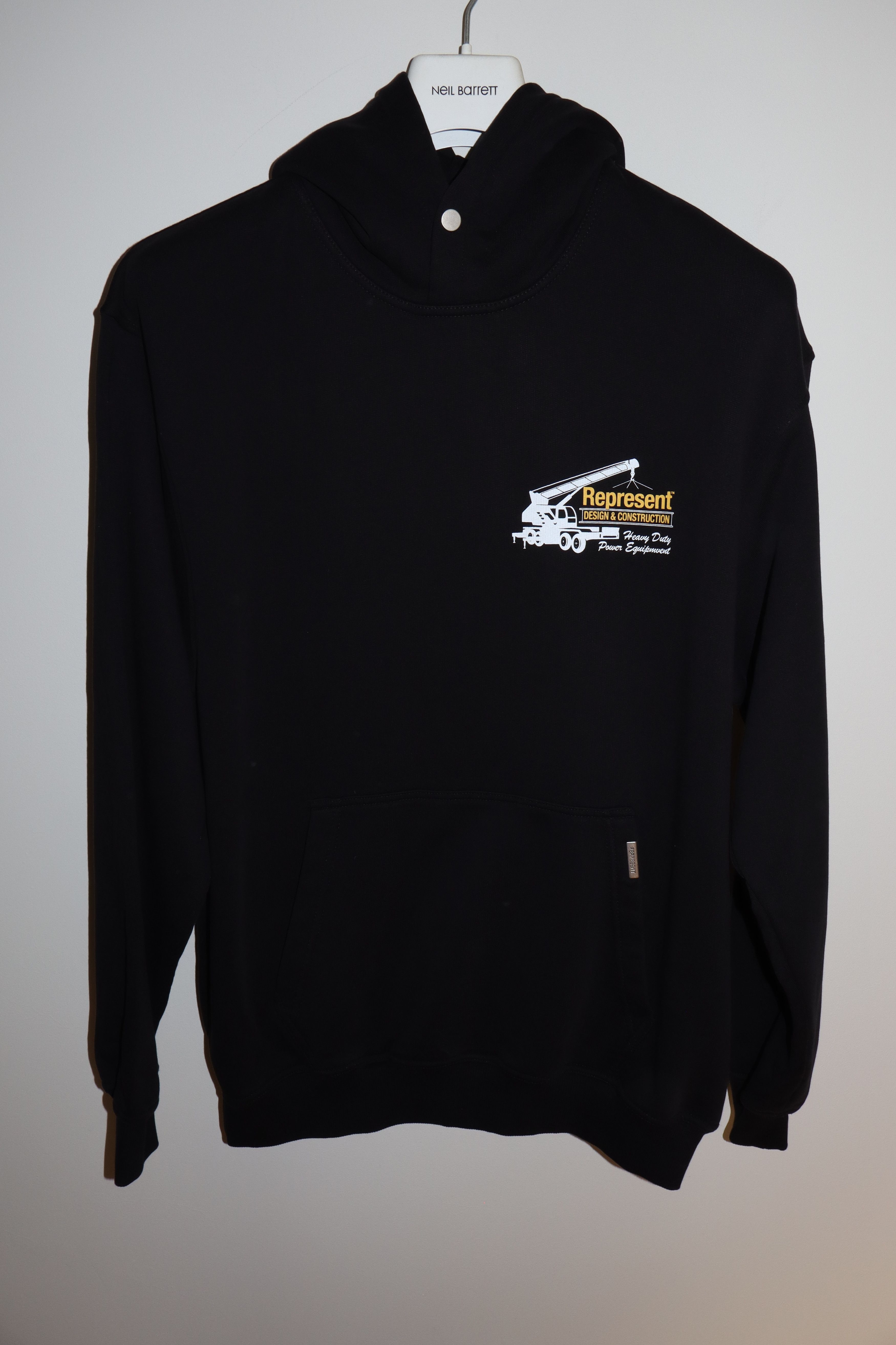 image of Represent Clo Design & Construction Hoodie in Jet Black, Men's (Size Medium)