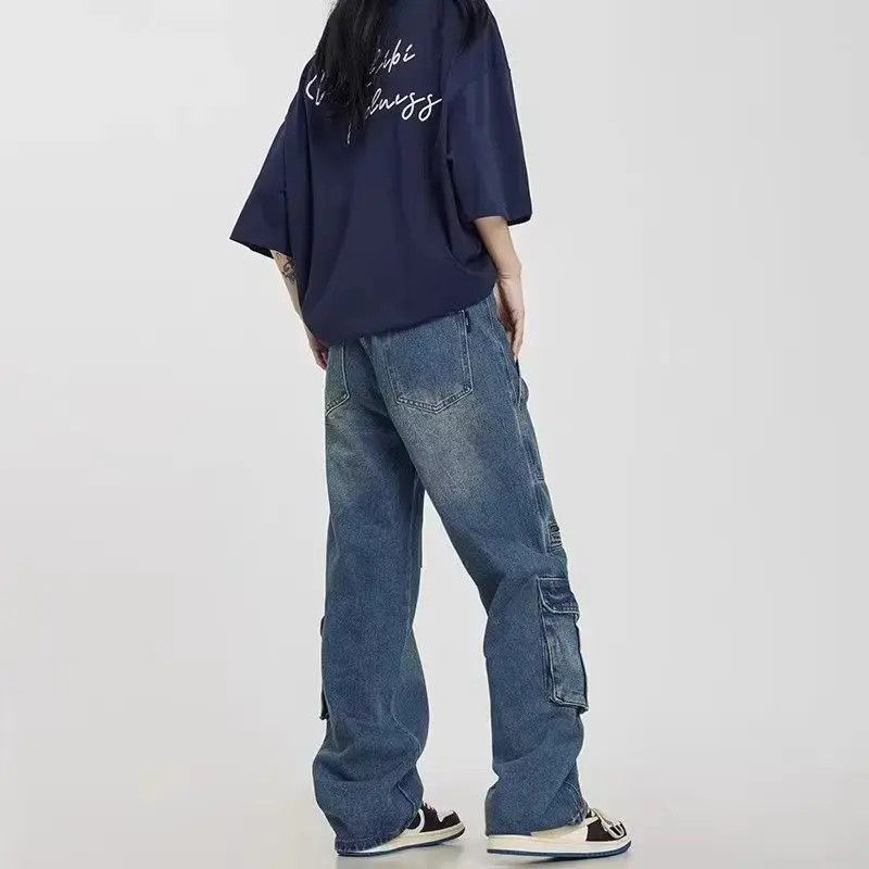 Japanese Brand Retro multi pocket straight leg casual jeans Size US 32 / EU 48 - 4 Thumbnail