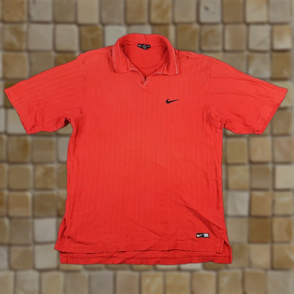 Nike VINTAGE Nike Golf Polo Shirt Swoosh 18 Logo Mens XL Red Collared Polo Shirt Sports Golf Shirt Vintage Size US XL / EU 56 / 4 - 1 Thumbnail
