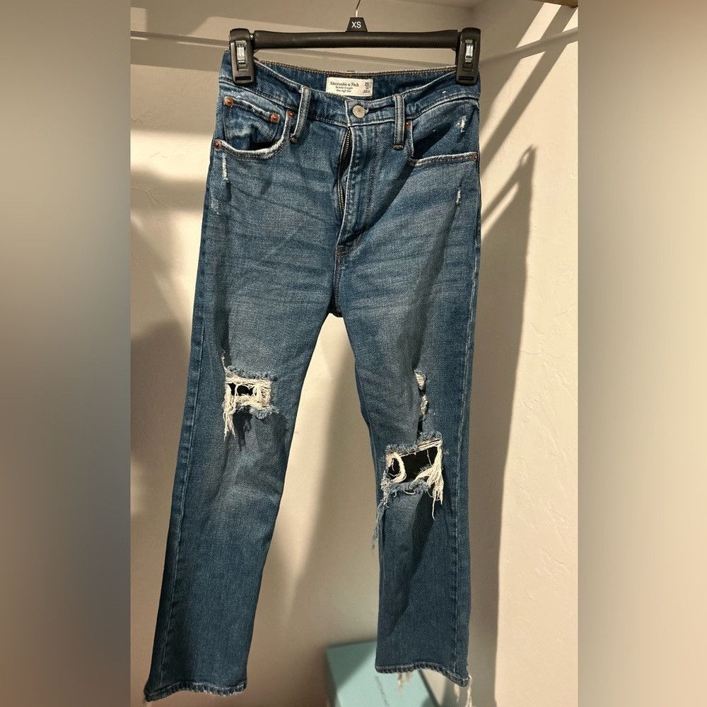 Abercrombie & Fitch Abercrombie & Fitch Ankle Straight high rise Jeans Size 25" / US 0 / IT 36 - 1 Thumbnail