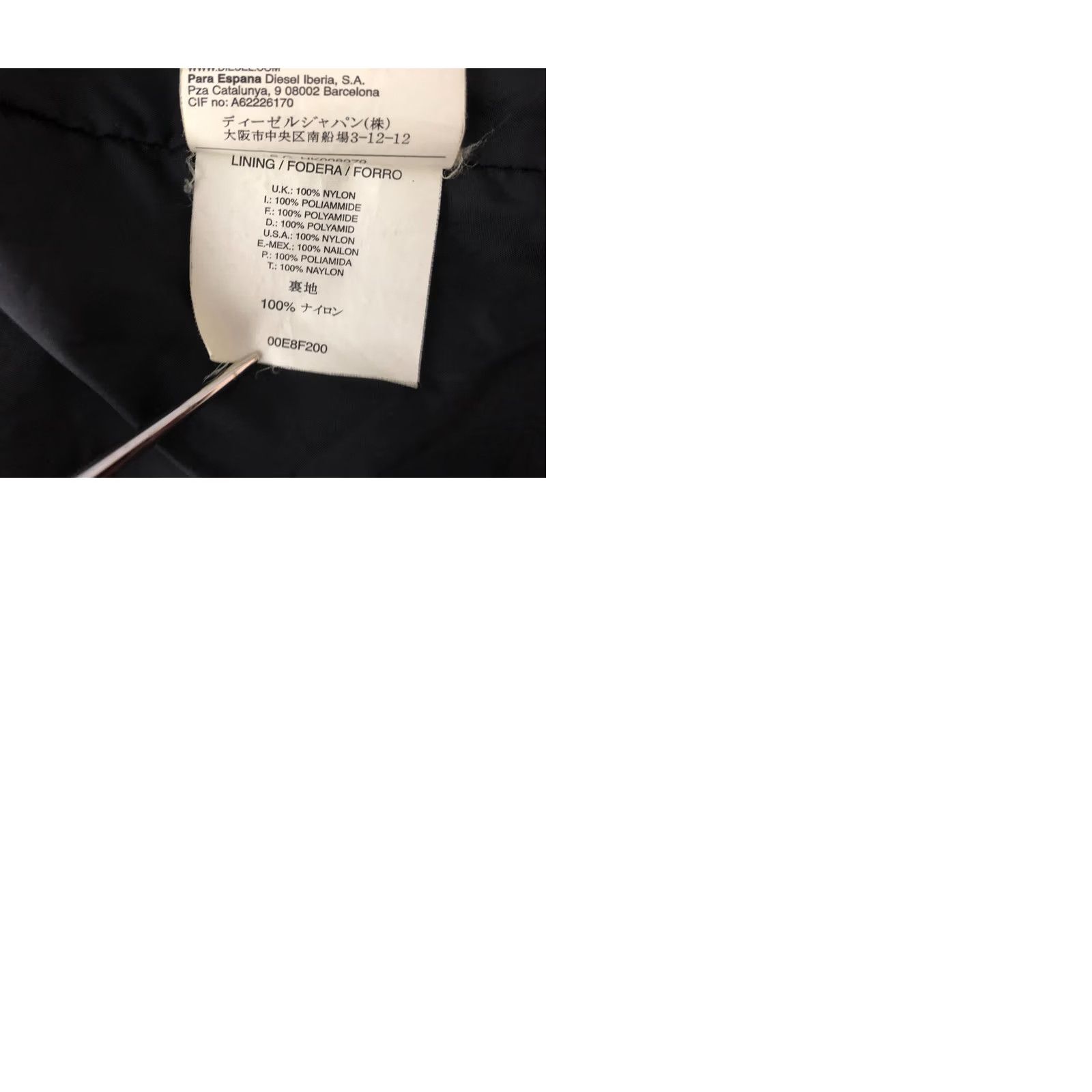 Diesel Diesel Windbreaker Jacket Full Zip Nylon Black M Mens Size US M / EU 48-50 / 2 - 10 Thumbnail