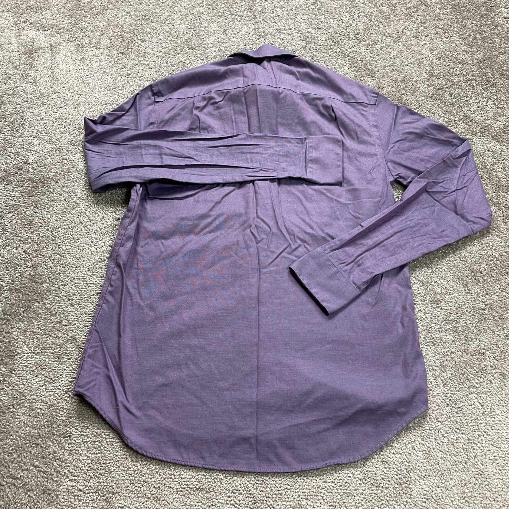 Kenneth Cole KENNETH COLE Dress Shirt Mens 15.5 34/35 Purple Button-Down Collared Casual Workwear 42 Chest Regular Fit Adult Mens Size 34R - 2 Thumbnail