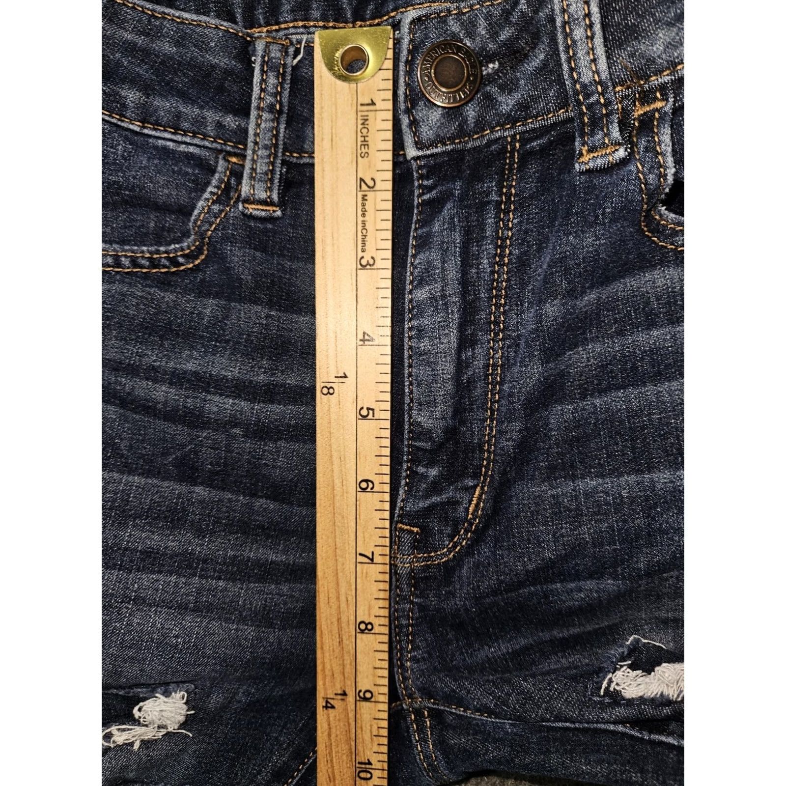 Vintage American Eagle Women Jeans 6 Distressed Hi-Rise Jegging Stretch Denim Pants Size 28" / US 6 / IT 42 - 6 Thumbnail