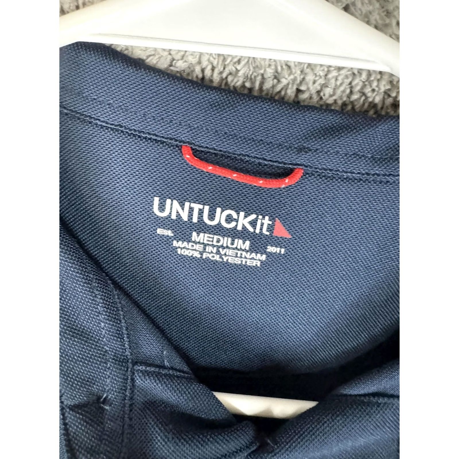 UNTUCKit UNTUCKit Polo Shirt Mens M Blue Green Stripe 100% Polyester Golf Casual Polo Shirt Mens M Color Green Striped Short Sleeve Size US M / EU 48-50 / 2 - 5 Thumbnail