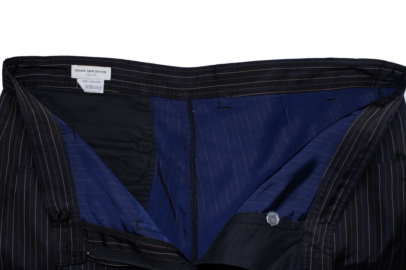 Dries Van Noten Dries van noten, striped wide leg shiny pantalon Size 28" / US 6 / IT 42 - 6 Thumbnail