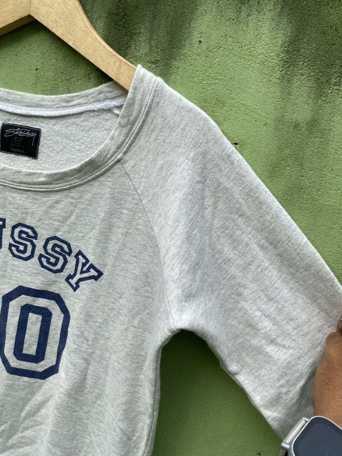 Stussy Stussy Vintage 80 Raglan Crewneck Classic Pullover Soft Grey Size S / US 4 / IT 40 - 4 Thumbnail