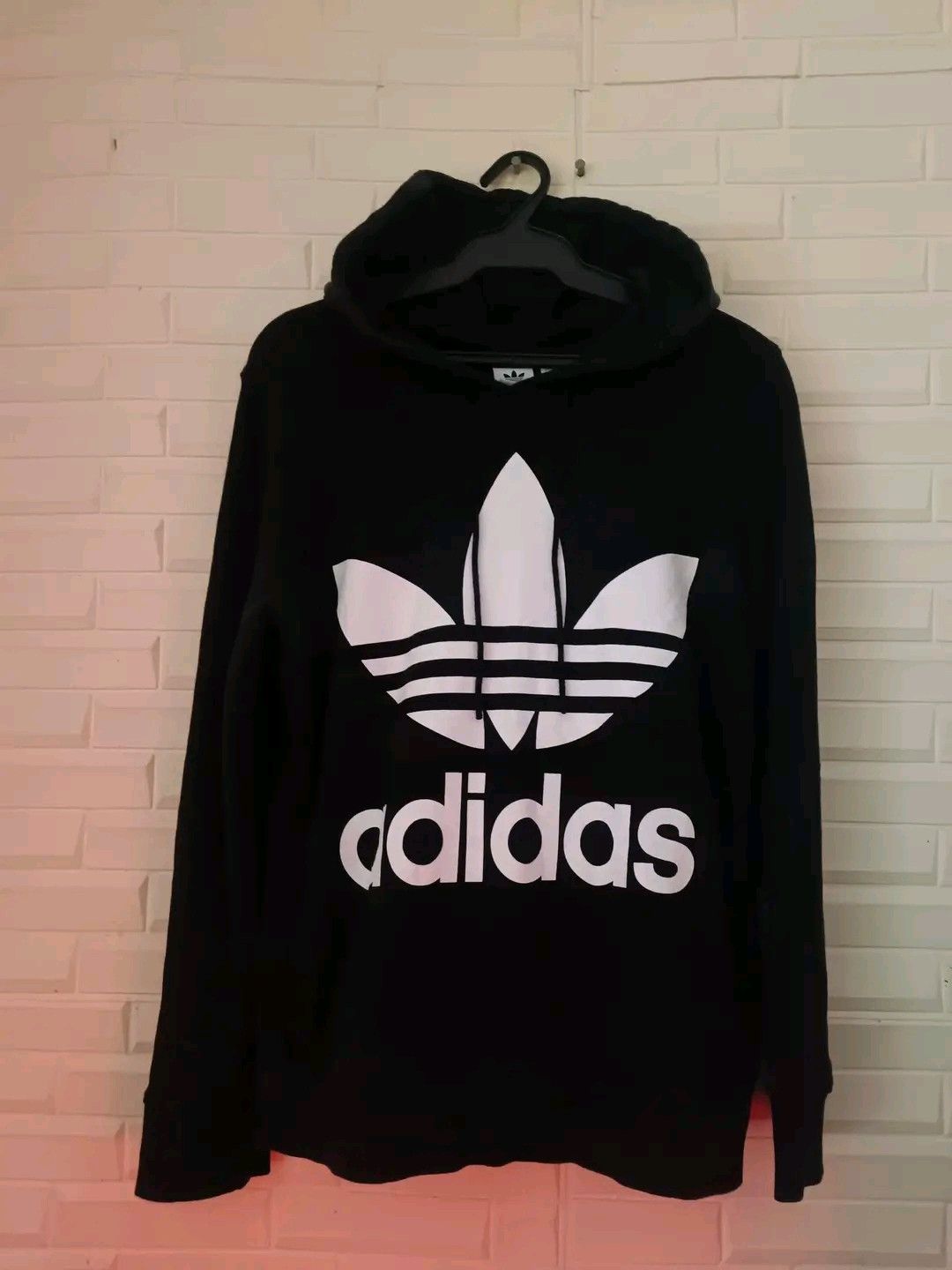 Adidas Adidas Black Hoodie with Bold Trefoil Logo Size US L / EU 52-54 / 3 - 1 Thumbnail