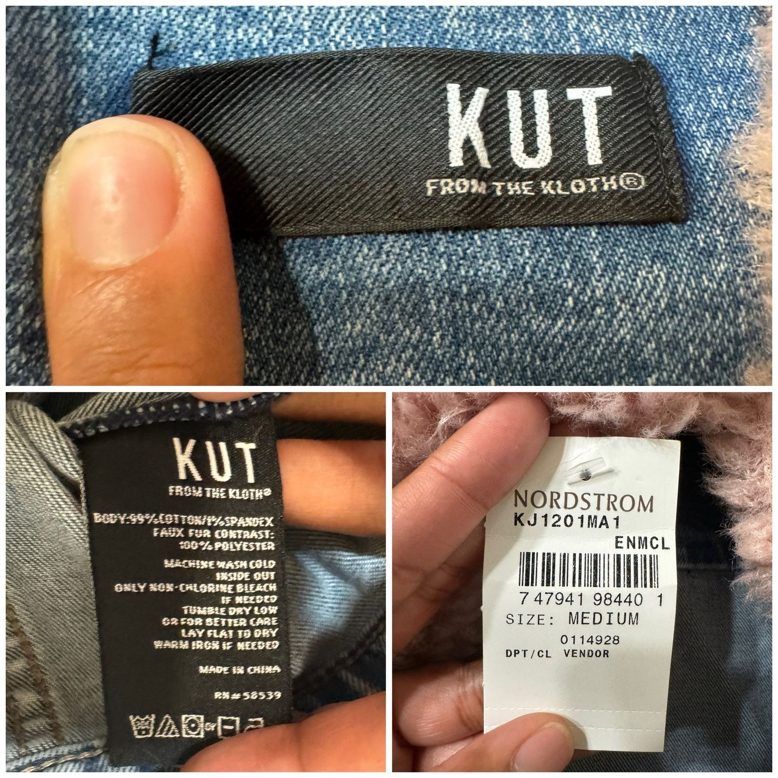 Unknown London Kut From The Kloth Denim Emma Boyfriend Jacket Faux Fur Trim Size M / US 6-8 / IT 42-44 - 7 Thumbnail