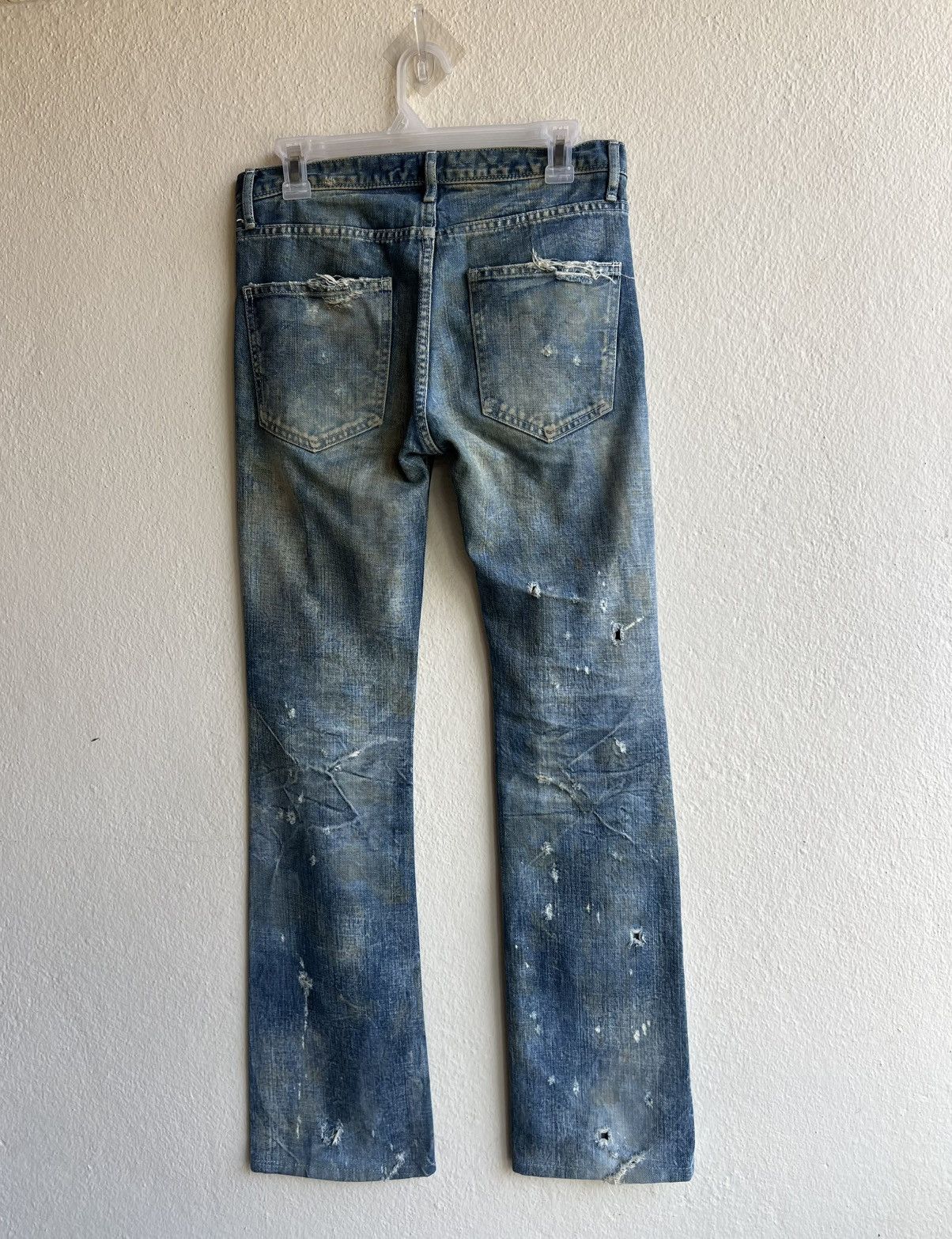 Japanese Brand Dirty Mud Stains Distress Denim Ufin & Sons Flare Jeans Size US 30 / EU 46 - 3 Thumbnail