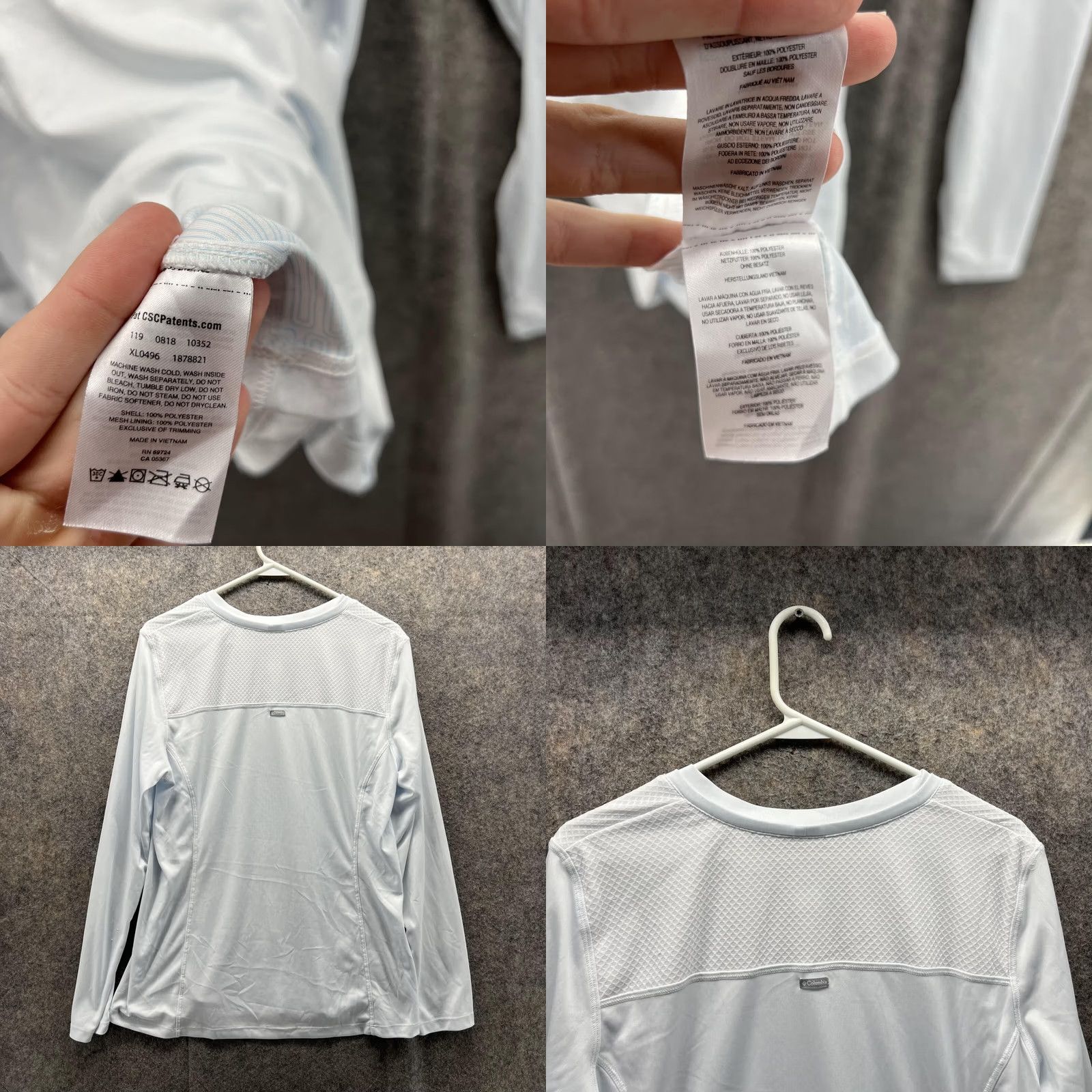 Vintage Columbia Shirt Men XL White Crewneck Long Sleeve Polyester T-Shirt Casual Logo Size US XL / EU 56 / 4 - 8 Thumbnail