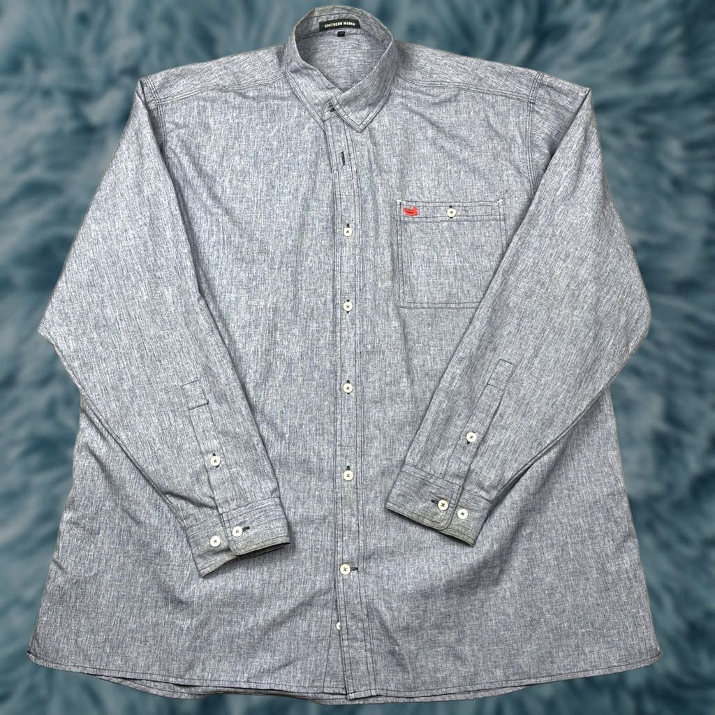 Vintage Southern Marsh Performance Button Up Shirt Mens 2X Blue Long Sleeve Coastal Size US XXL / EU 58 / 5 - 1 Thumbnail