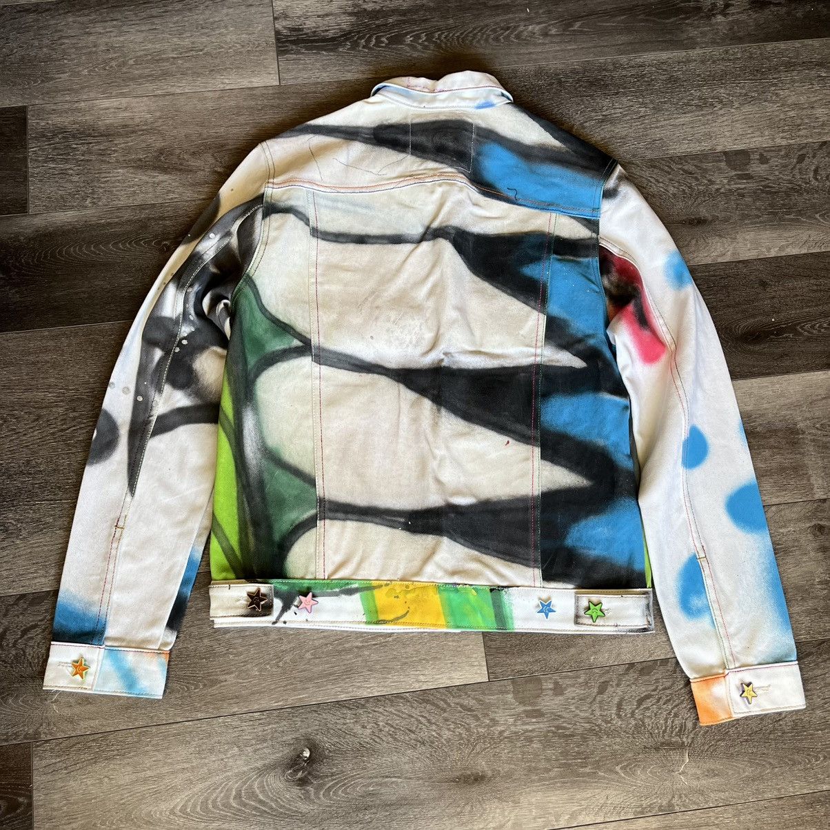 Asspizza Asspizza 2021 Therapy Spray Paint Denim Jean Jacket Rare Size US XL / EU 56 / 4 - 2 Thumbnail