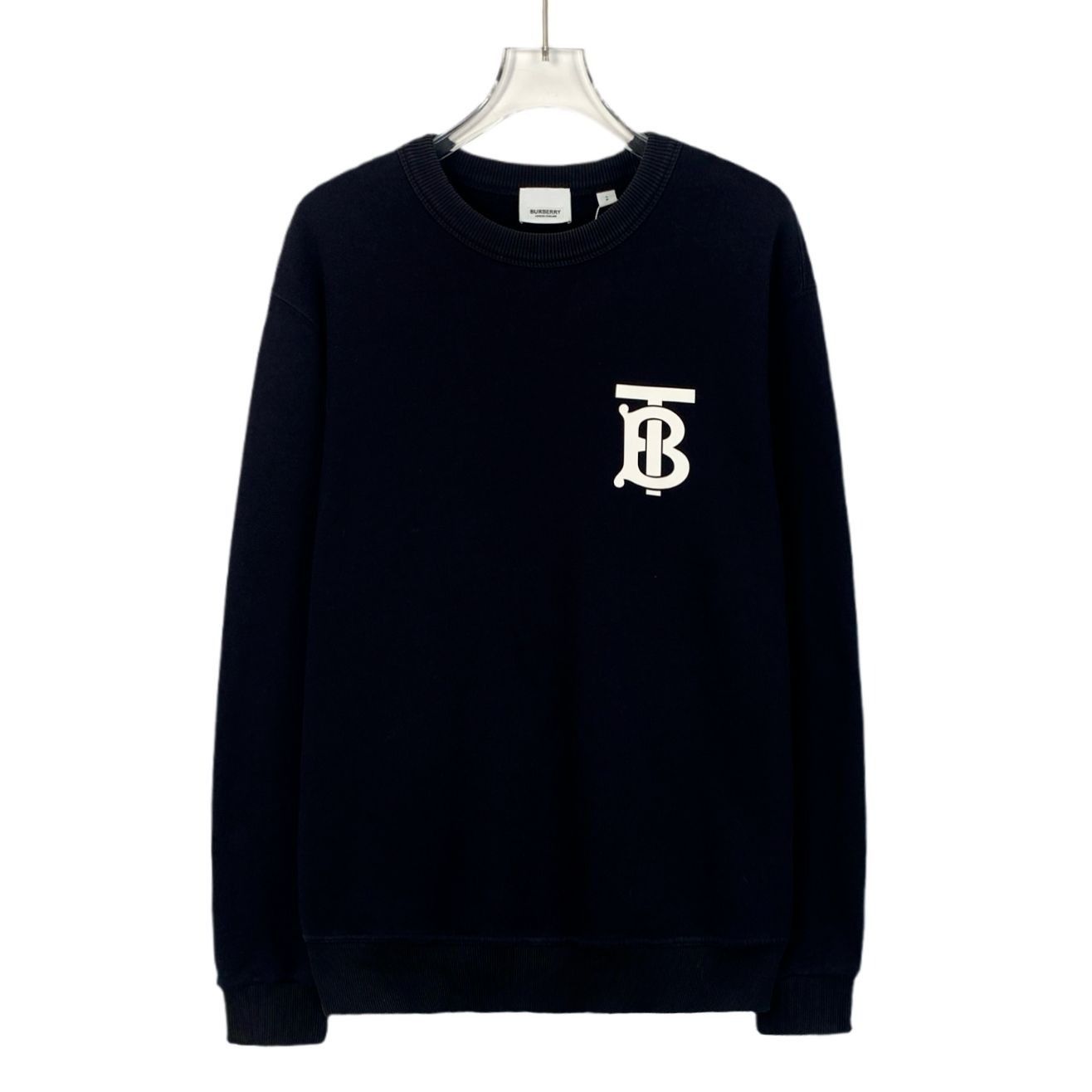 Burberry Burberry Mens Black Cotton Logo Sweatshirt Size US S / EU 44-46 / 1 - 1 Thumbnail
