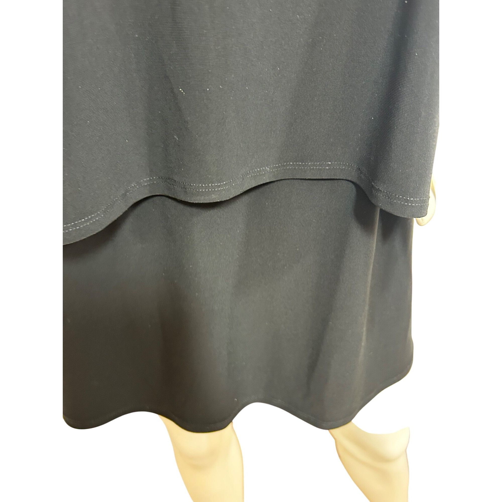 Joseph Ribkoff Joseph Ribkoff Tunic Top Black 14 3/4 Sleeves V-Neck Tiered Size XL / US 12-14 / IT 48-50 - 6 Thumbnail